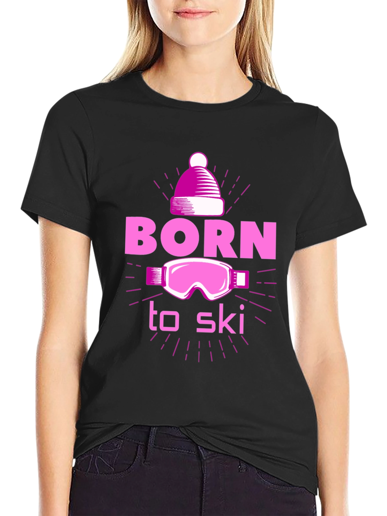 Born to Ski Graphic Tee - Winter Sports T-Shirt