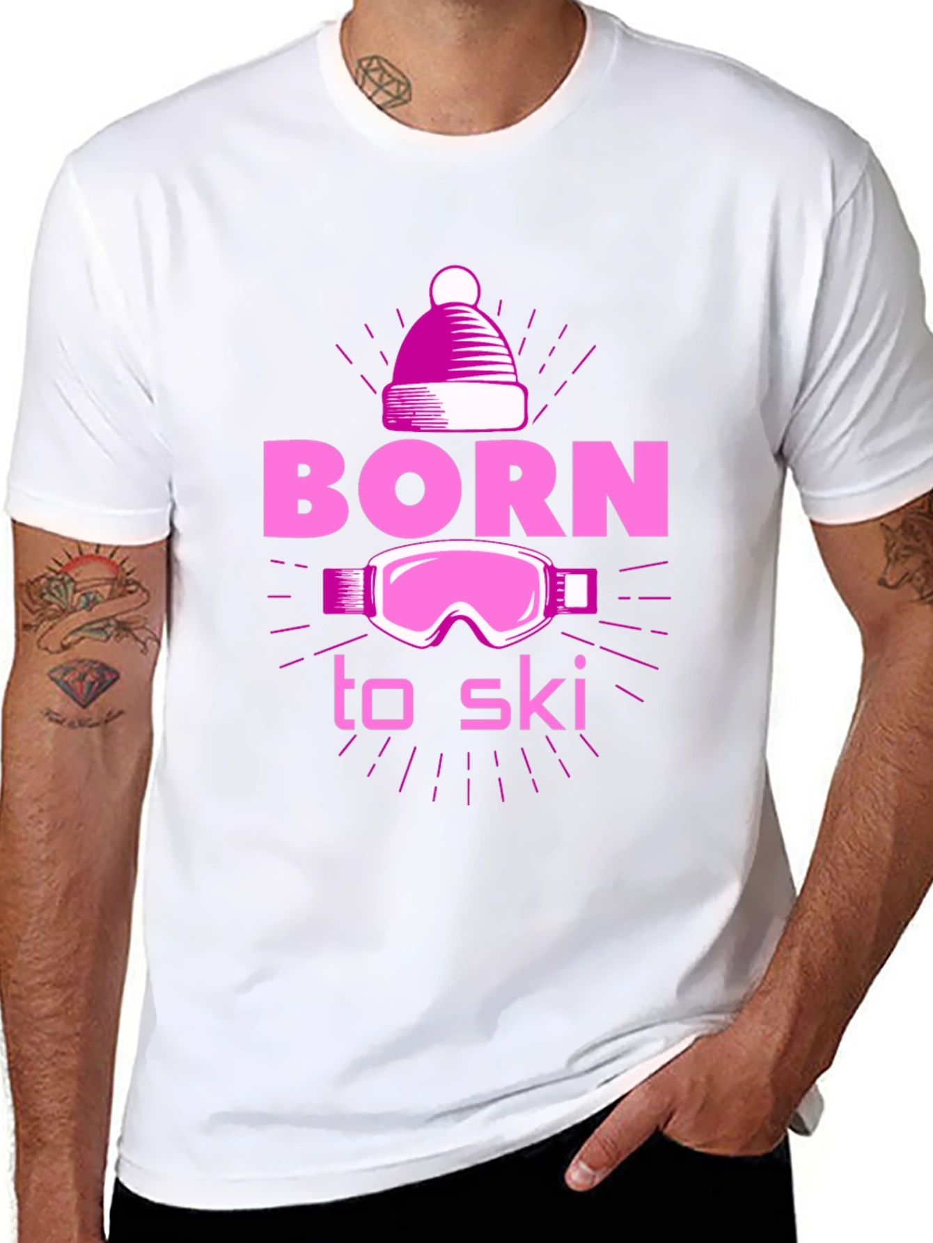 Born to Ski Graphic Tee - Winter Sports T-Shirt