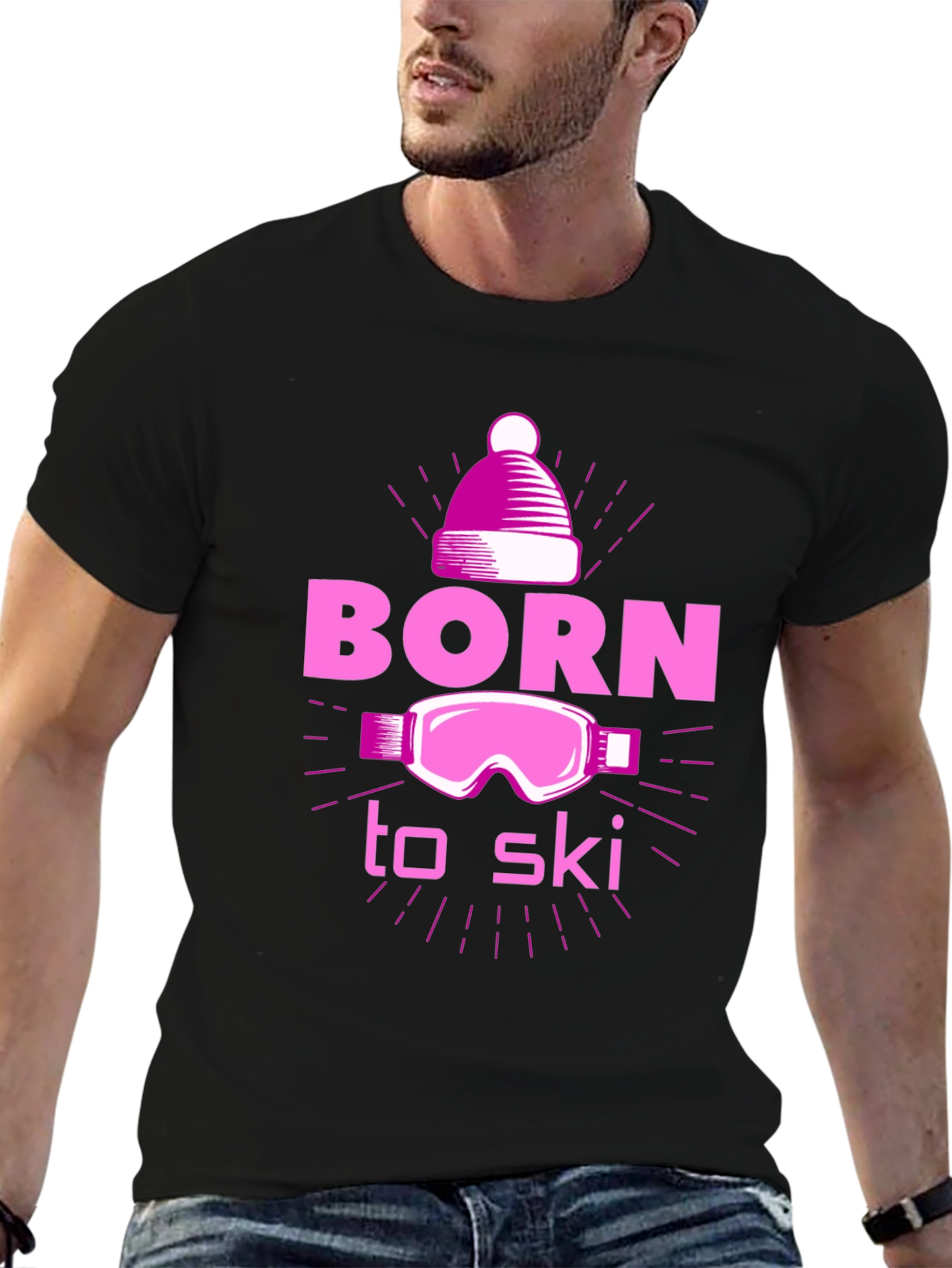 Born to Ski Graphic Tee - Winter Sports T-Shirt