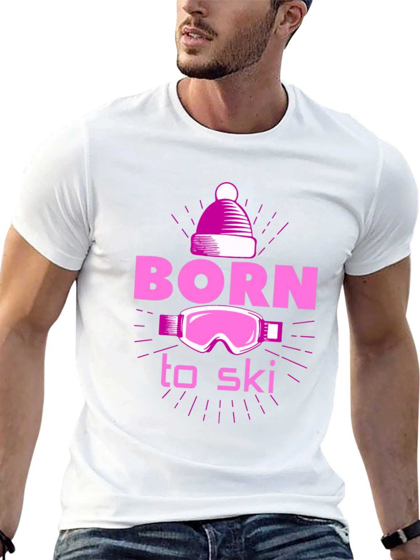 Born to Ski Graphic Tee - Winter Sports T-Shirt