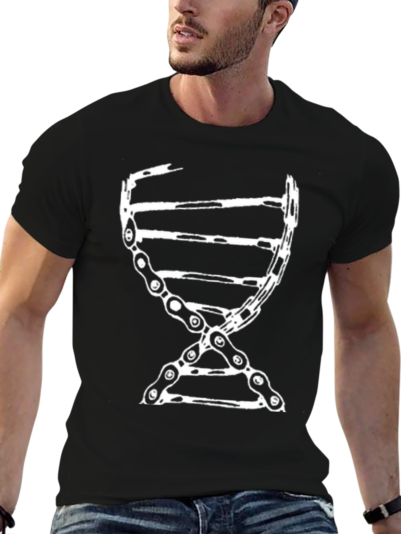 DNA Chain Graphic Tee - Black