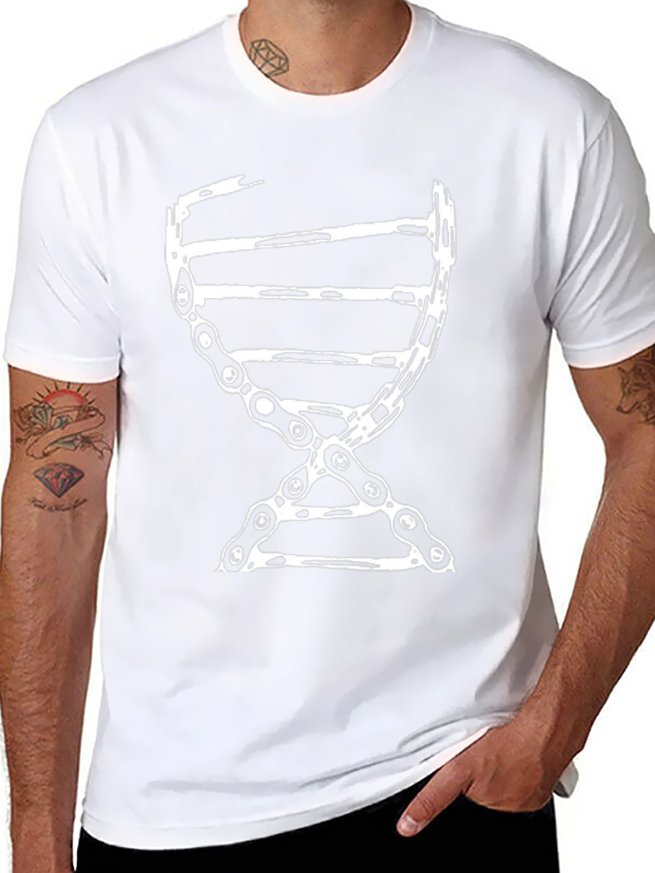 DNA Chain Graphic Tee - Black