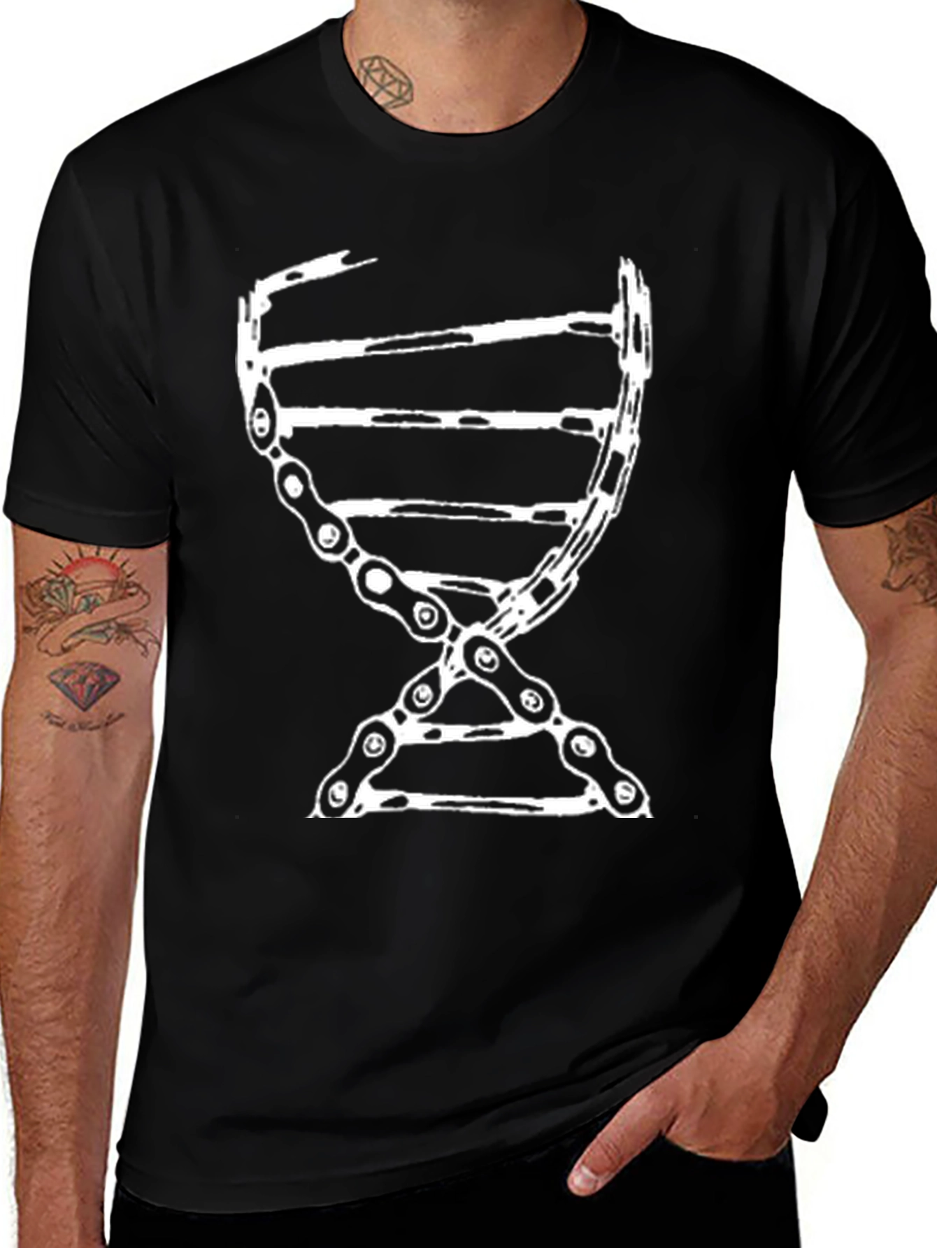 DNA Chain Graphic Tee - Black