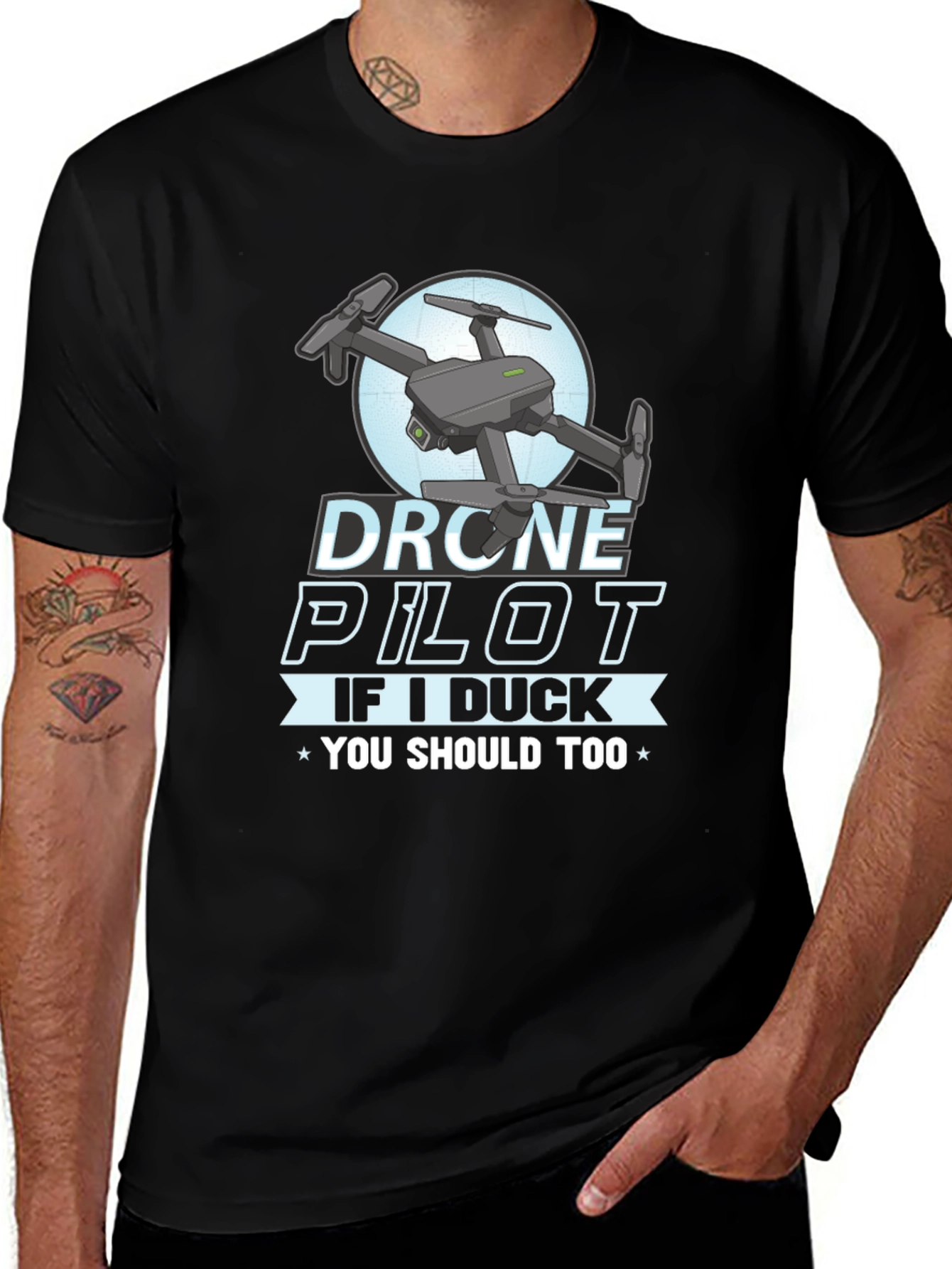 Drone Pilot Graphic Tee - If I Duck You Should Too!