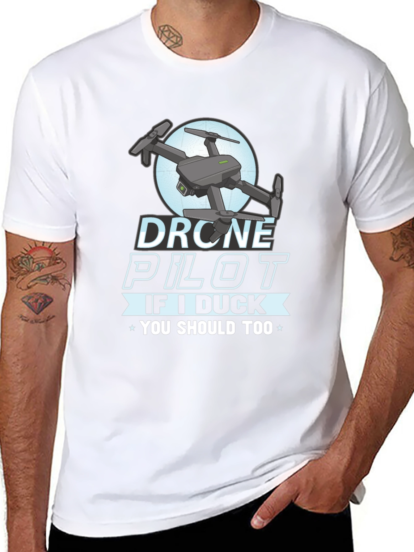 Drone Pilot Graphic Tee - If I Duck You Should Too!
