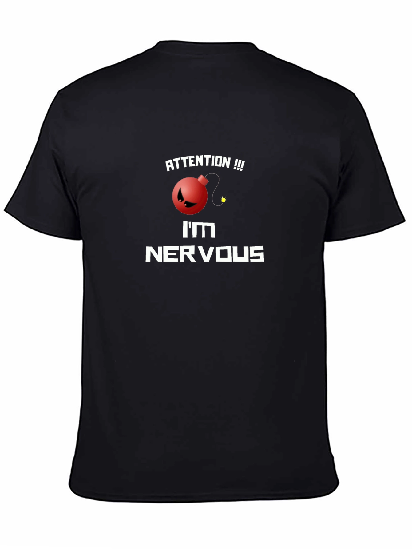 Attention Nervous Bomb Graphic Tee - Black Cotton