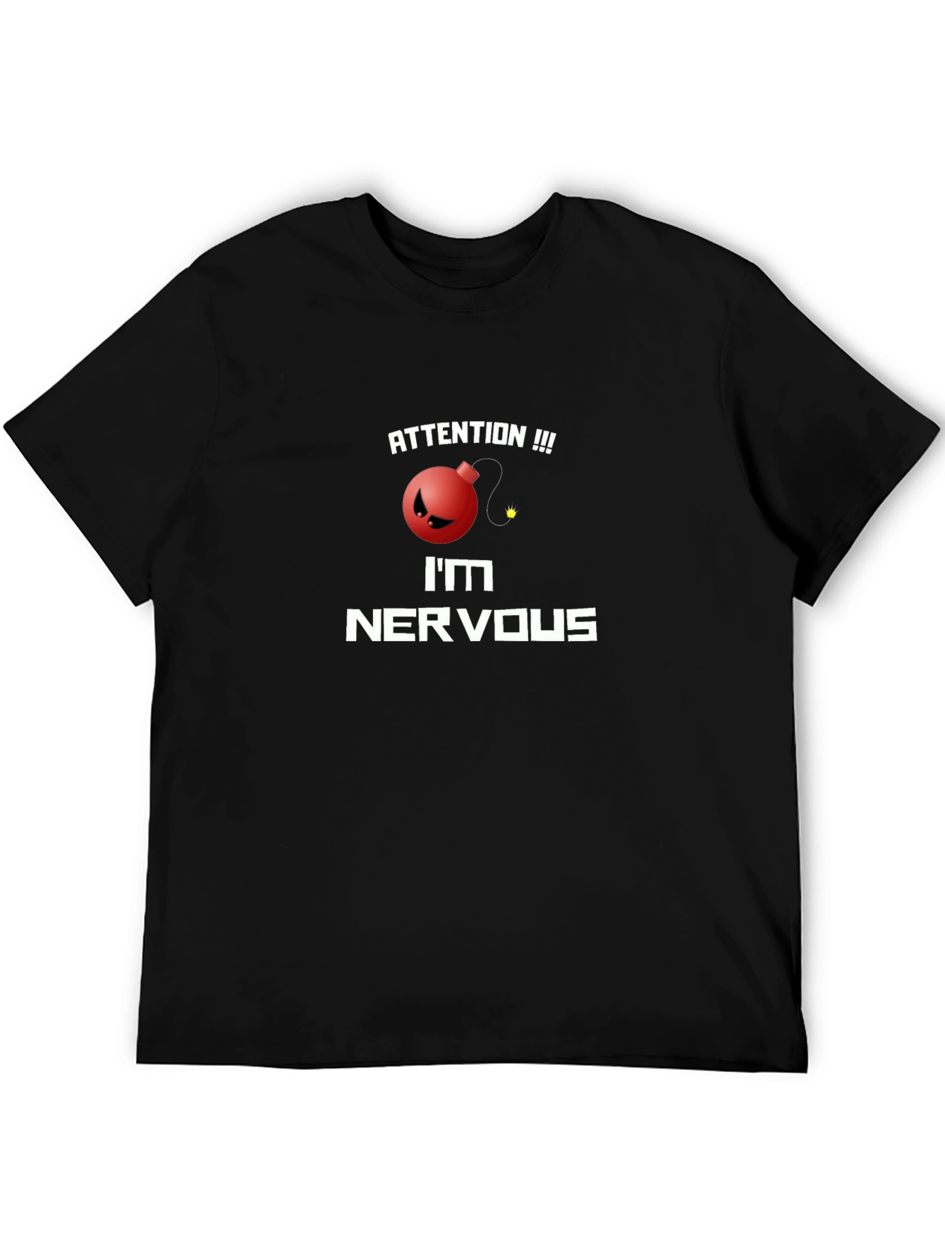 Attention Nervous Bomb Graphic Tee - Black Cotton