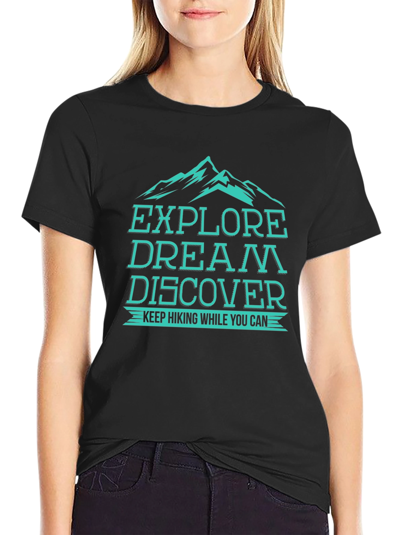 Explore Dream Discover Hiking Graphic Tee - Black