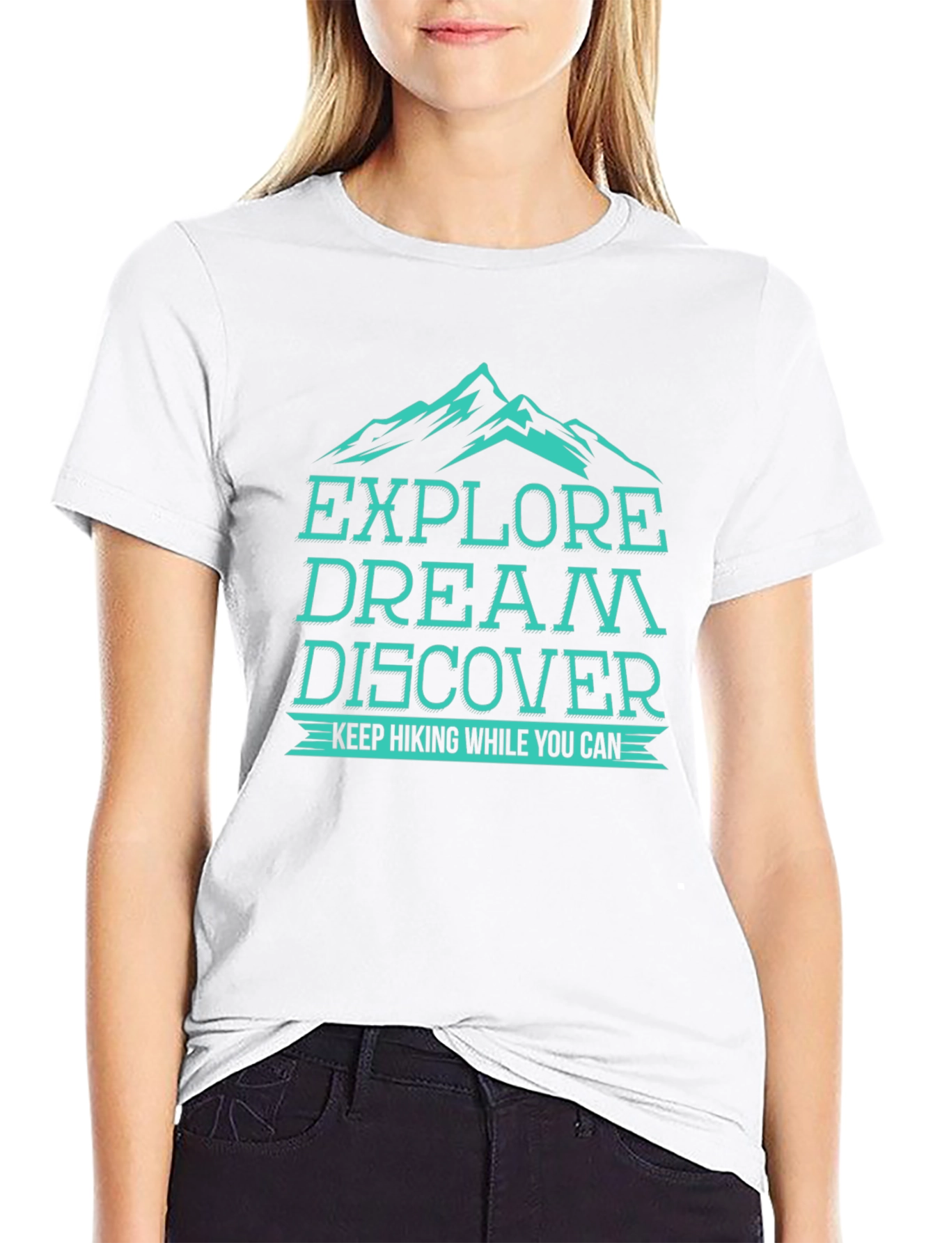 Explore Dream Discover Hiking Graphic Tee - Black