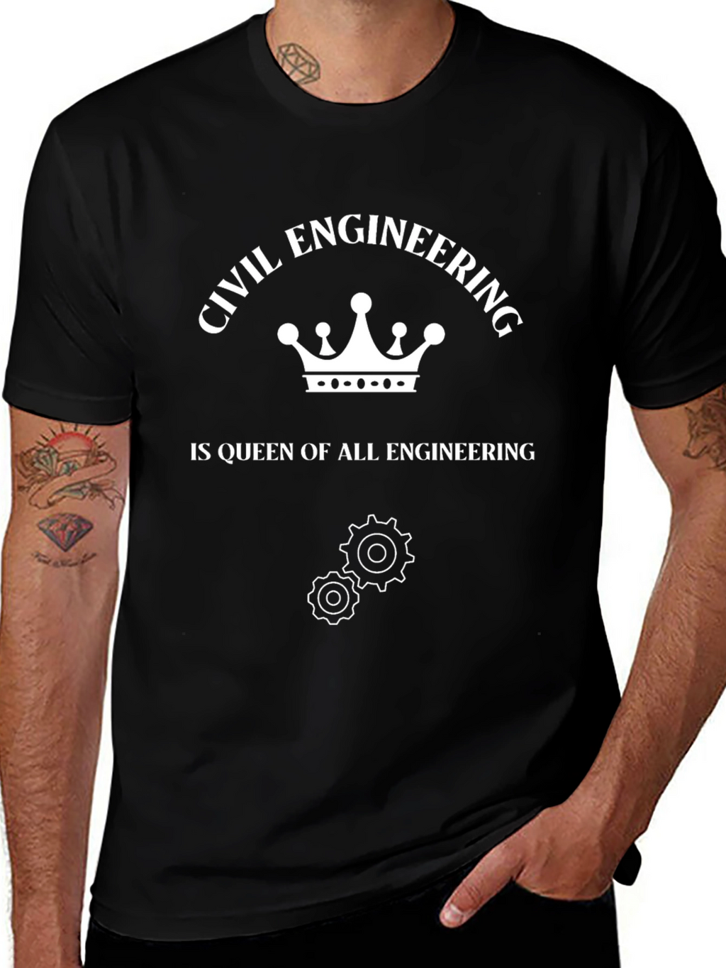 Civil Engineering Queen T-Shirt - Black