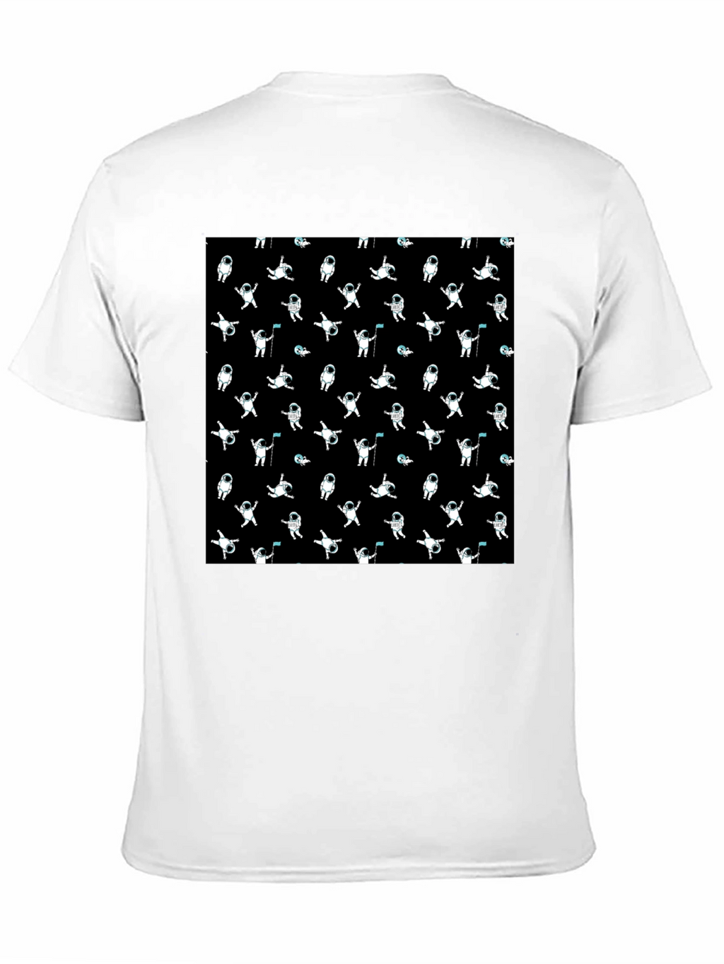 Astronaut Pattern Black T-Shirt
