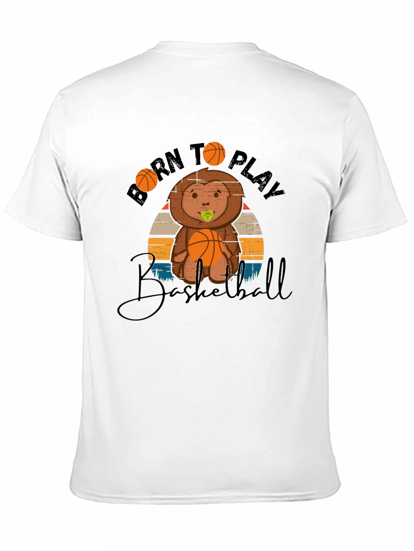 Born to Play Basketball Graphic Tee - Black Cotton