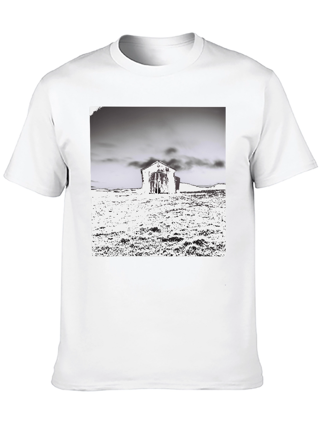Monochrome Barn Graphic T-Shirt