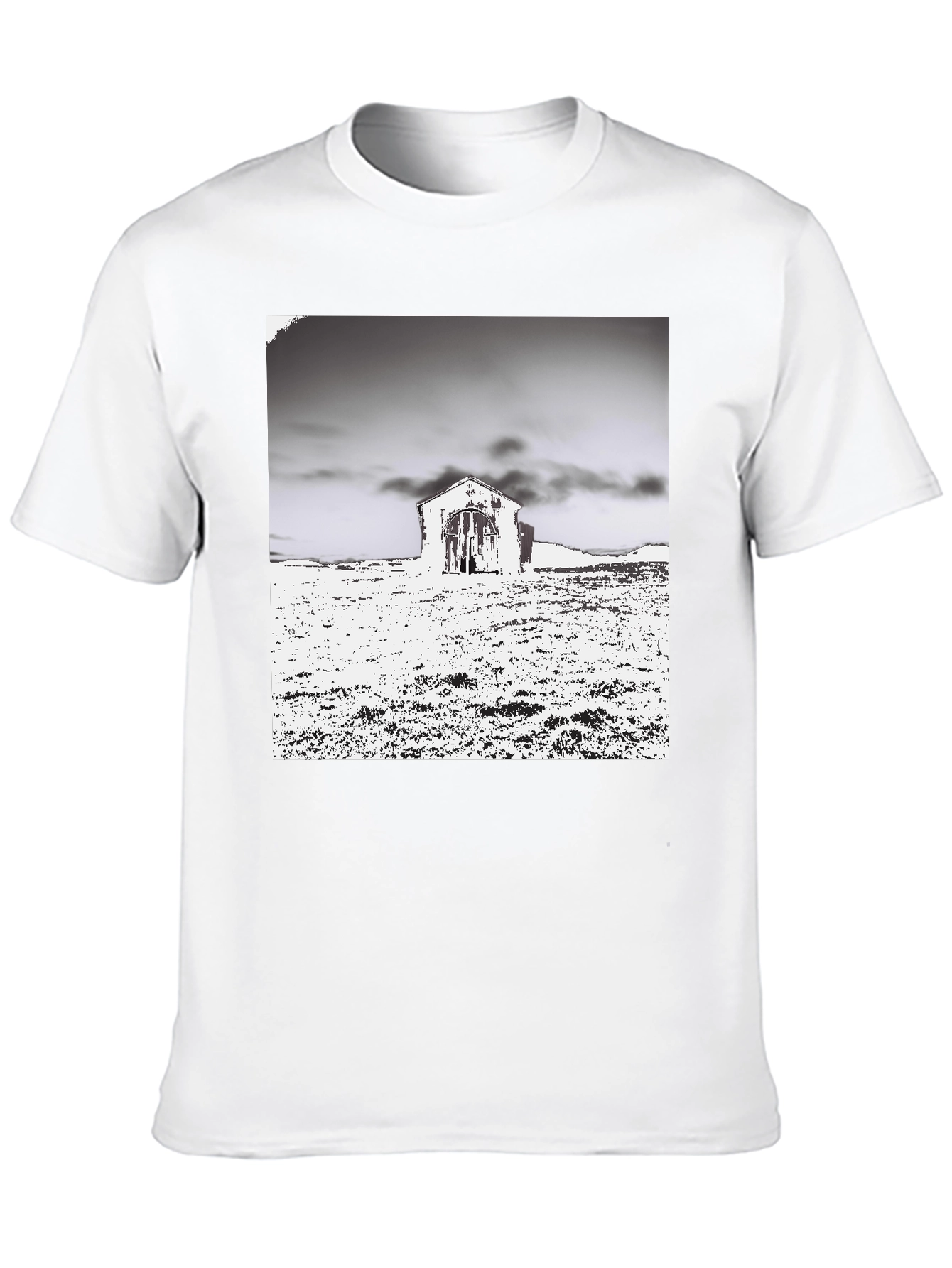 Monochrome Barn Graphic T-Shirt