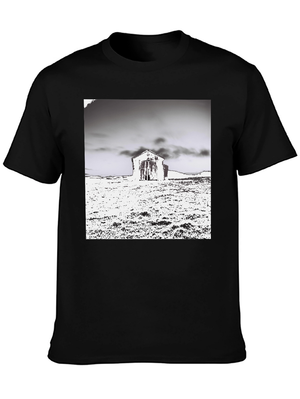 Monochrome Barn Graphic T-Shirt