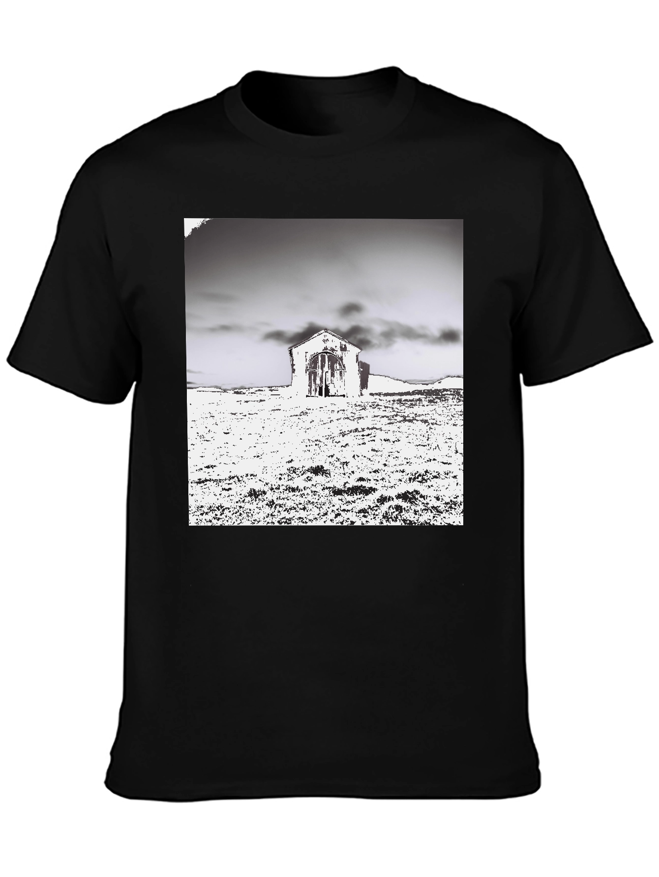 Monochrome Barn Graphic T-Shirt