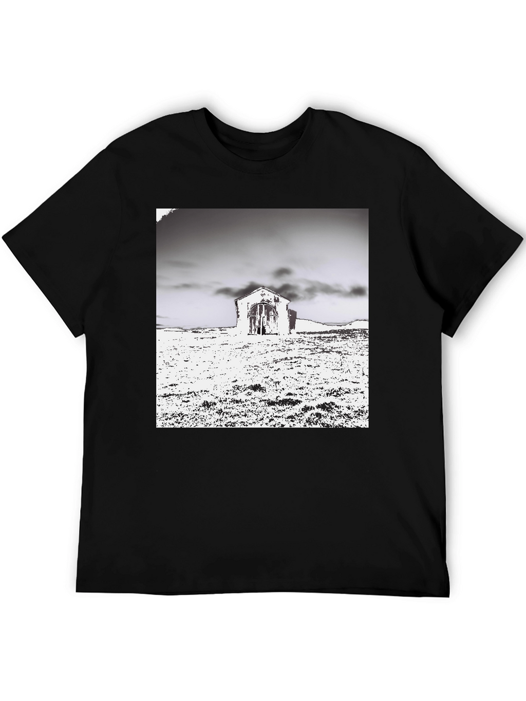 Monochrome Barn Graphic T-Shirt