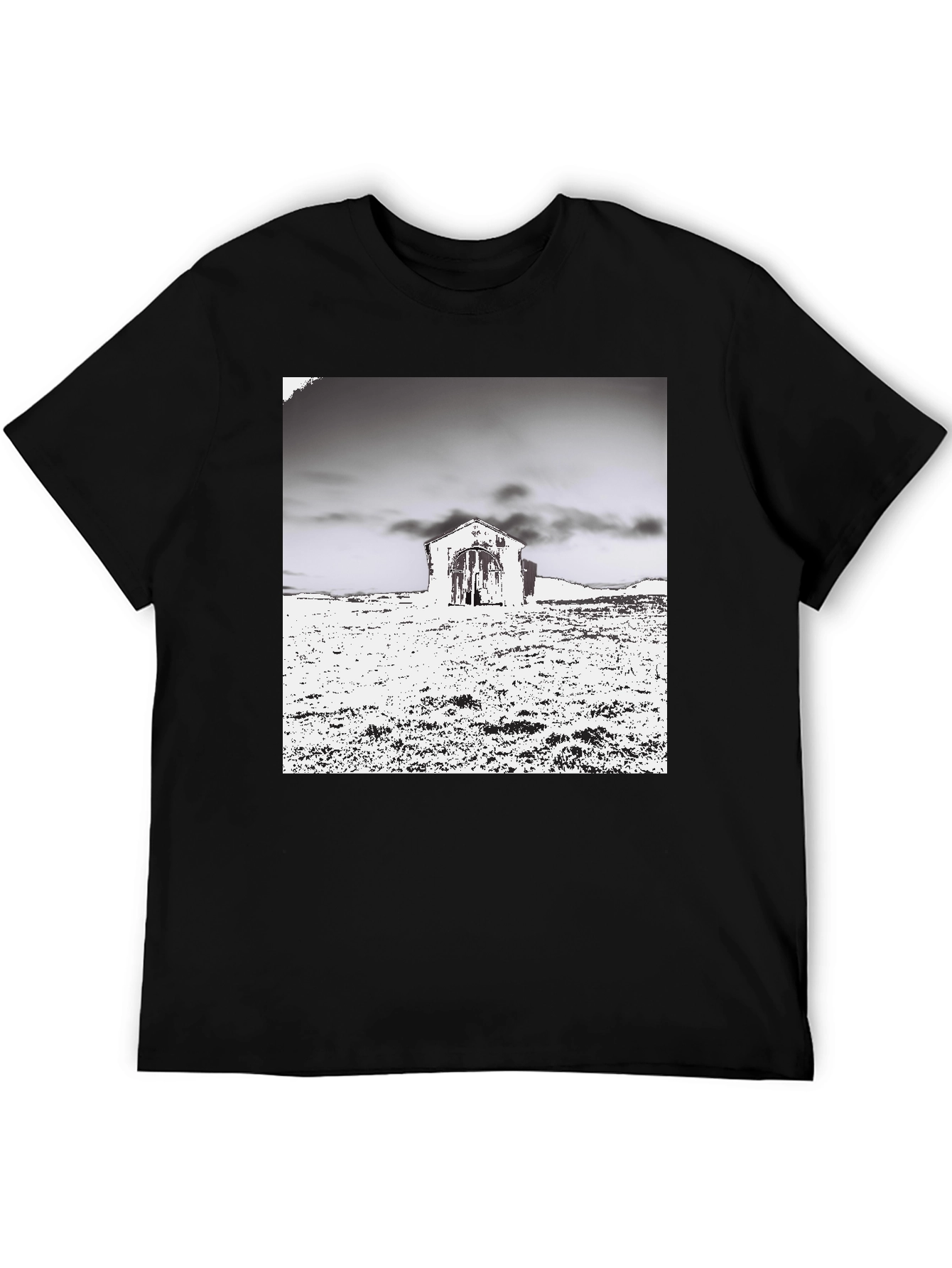 Monochrome Barn Graphic T-Shirt