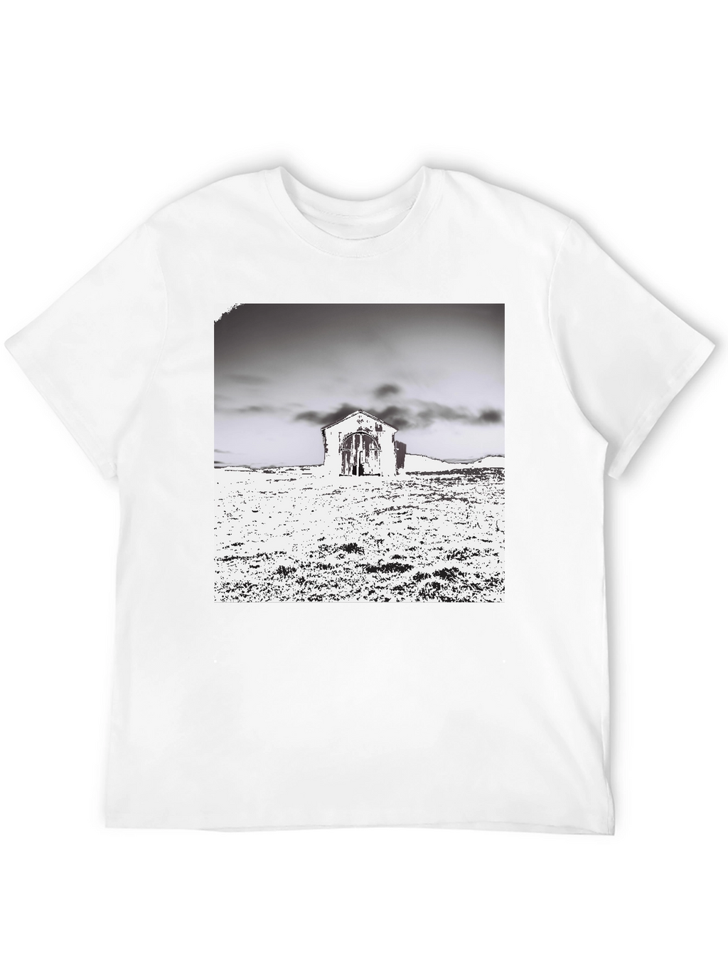 Monochrome Barn Graphic T-Shirt