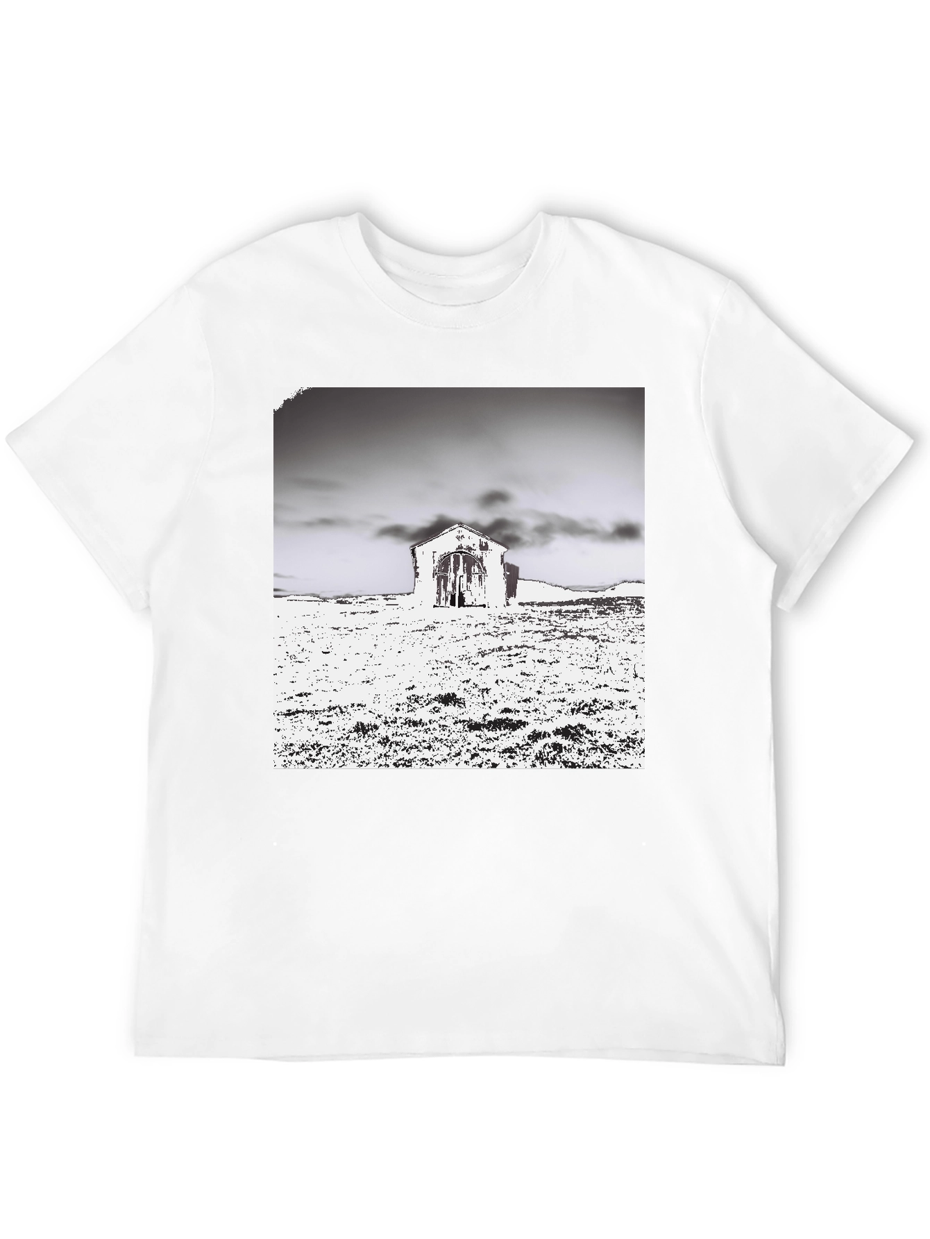 Monochrome Barn Graphic T-Shirt