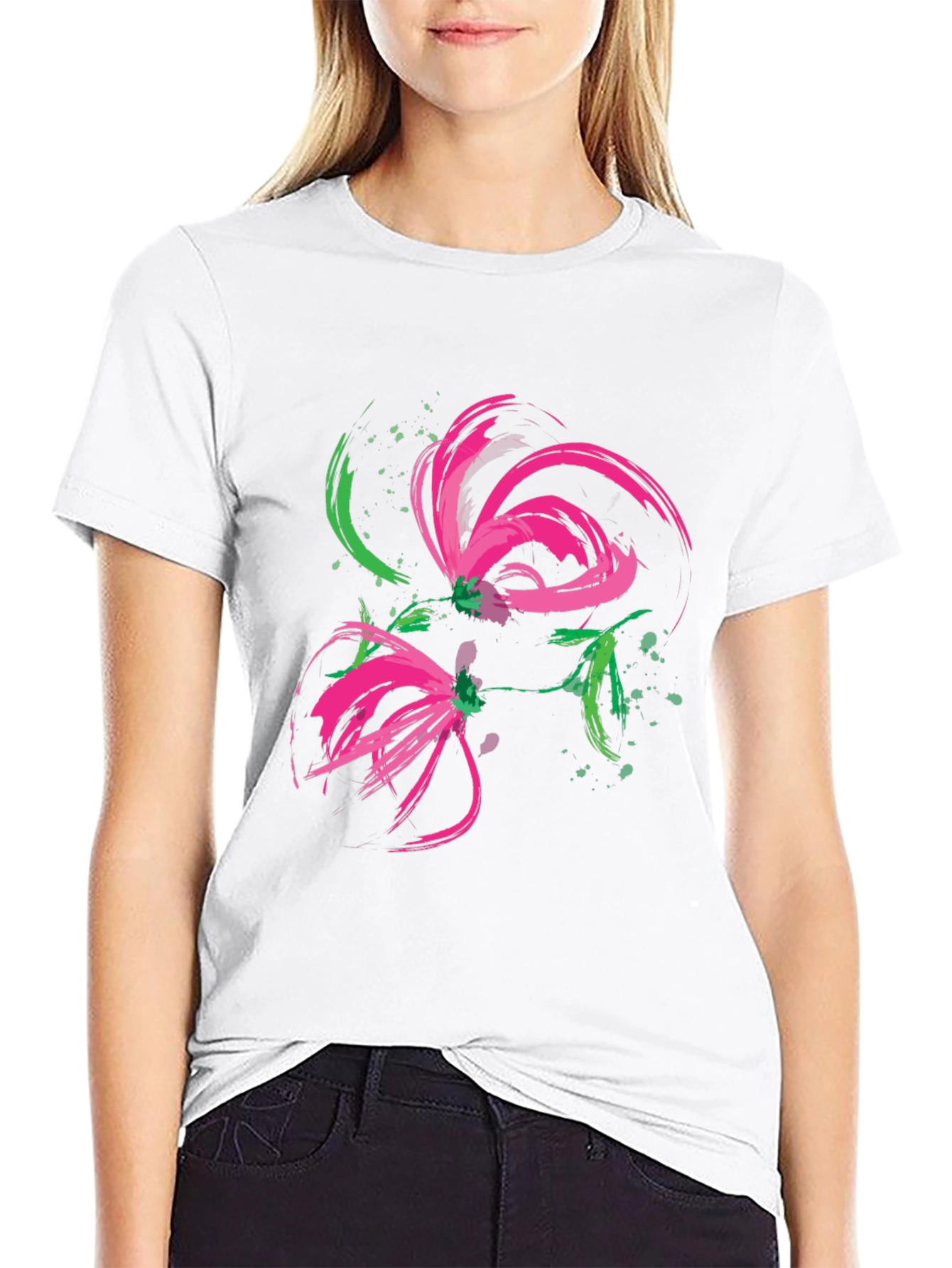 Abstract Floral Brushstroke Tee