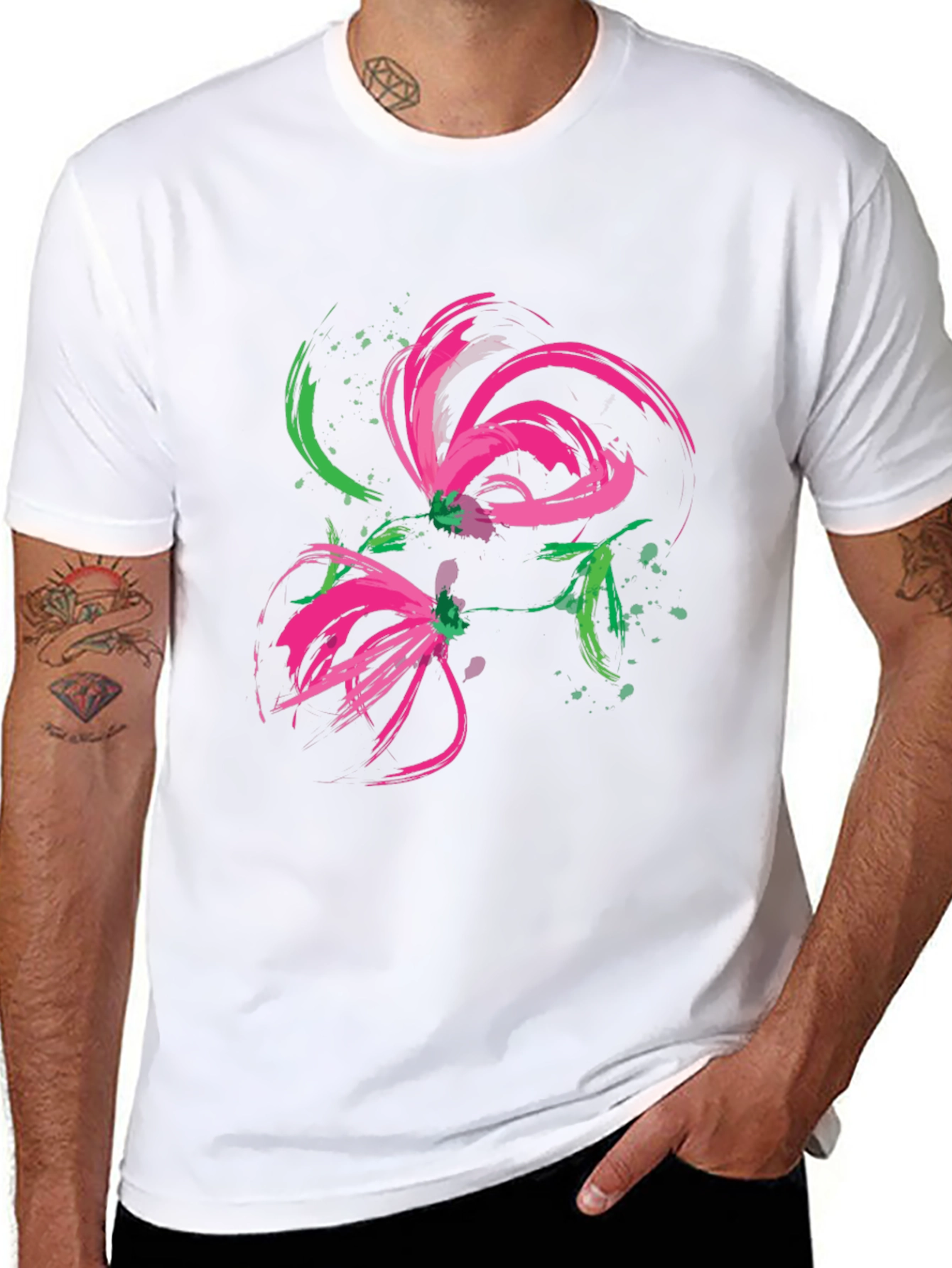 Abstract Floral Brushstroke Tee