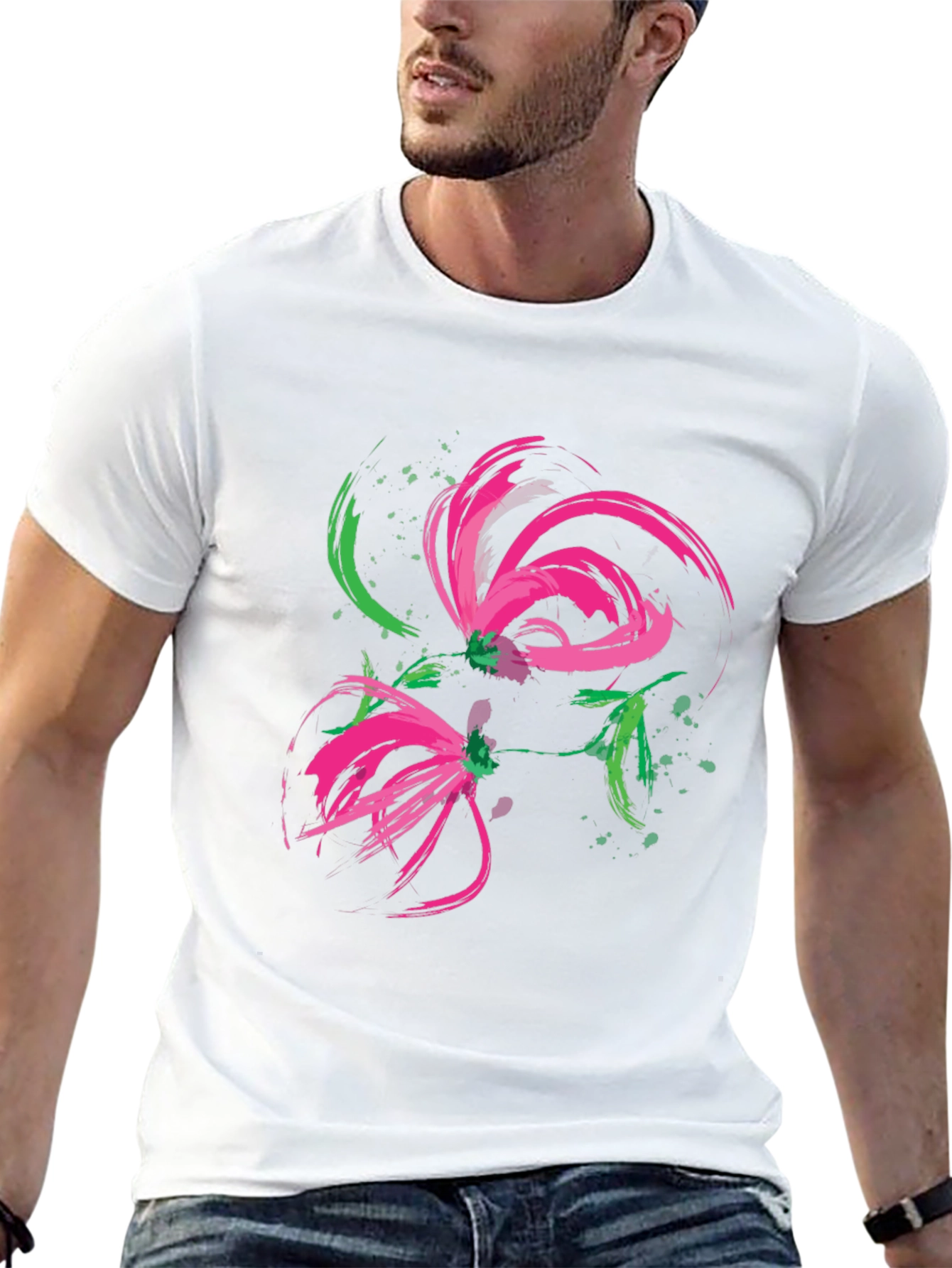 Abstract Floral Brushstroke Tee
