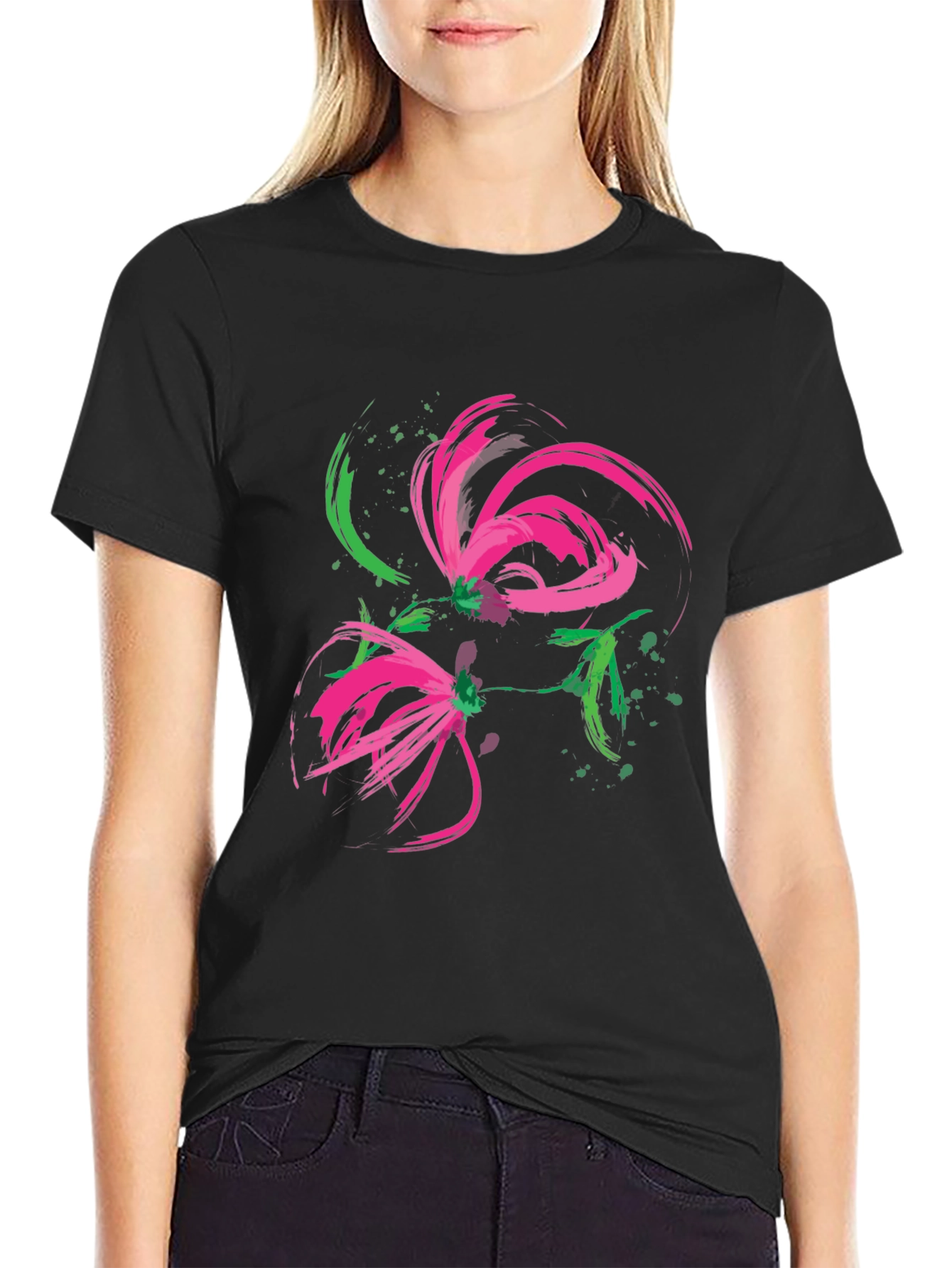 Abstract Floral Brushstroke Tee