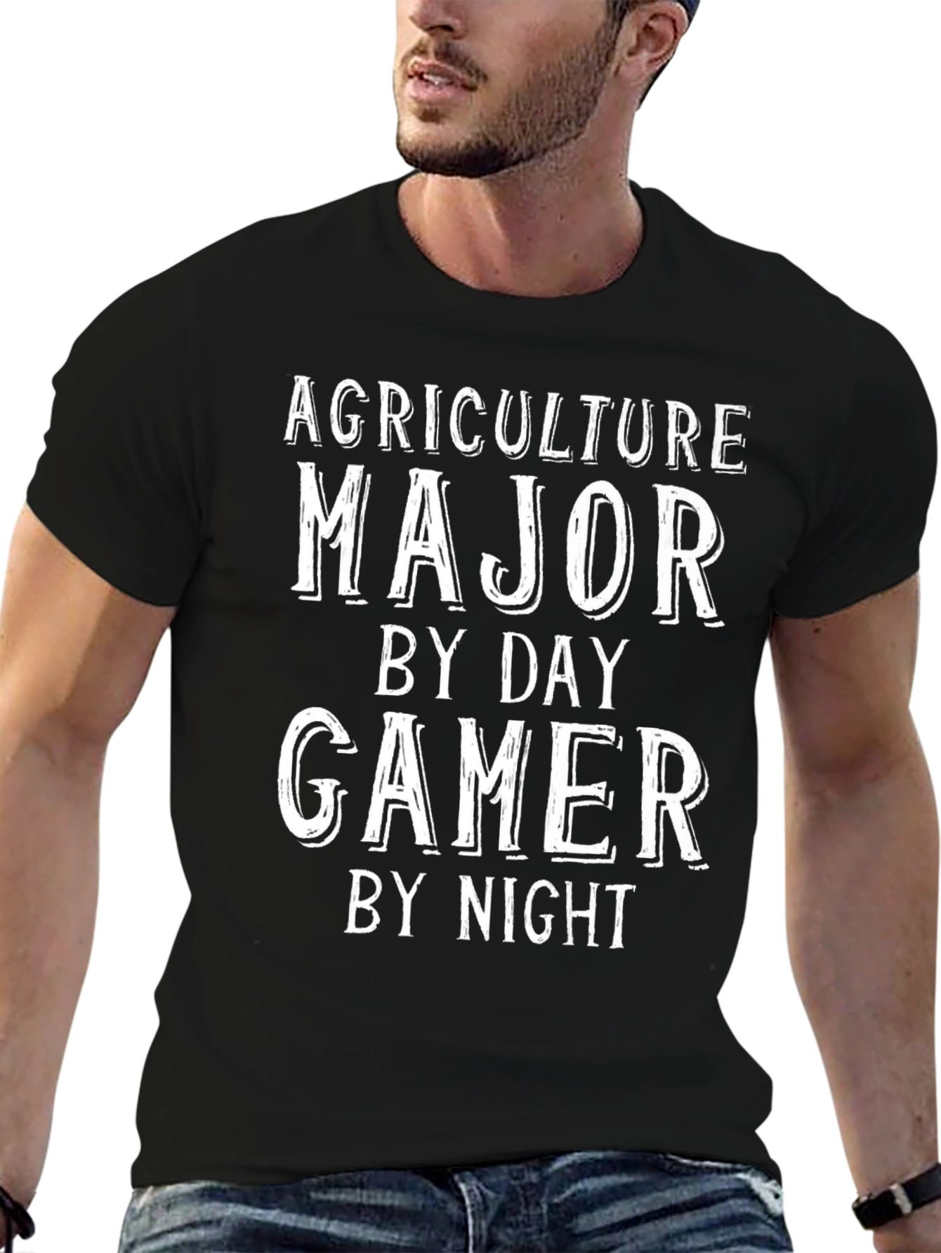Agriculture Major Gamer By Night Graphic Tee