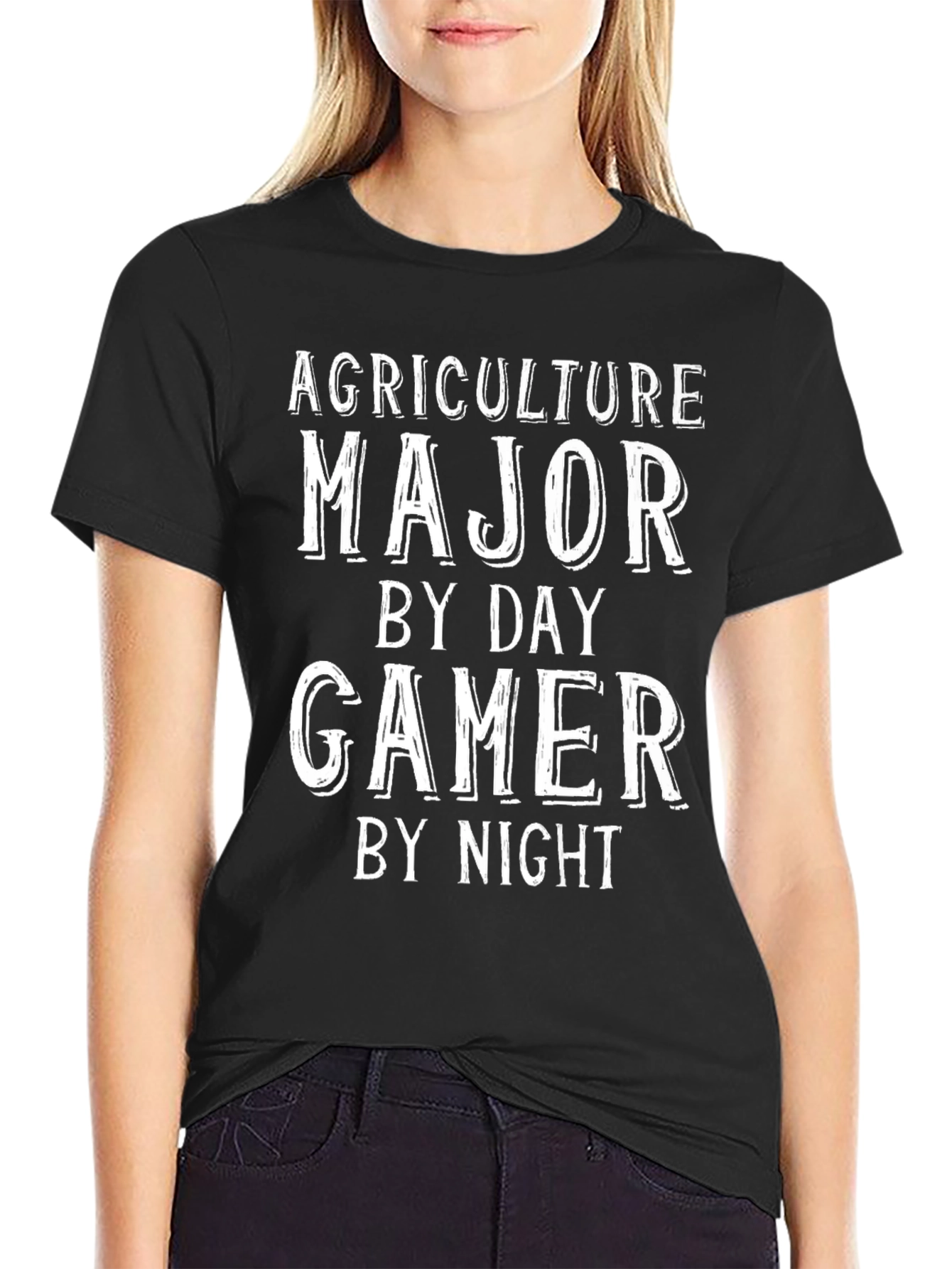 Agriculture Major Gamer By Night Graphic Tee