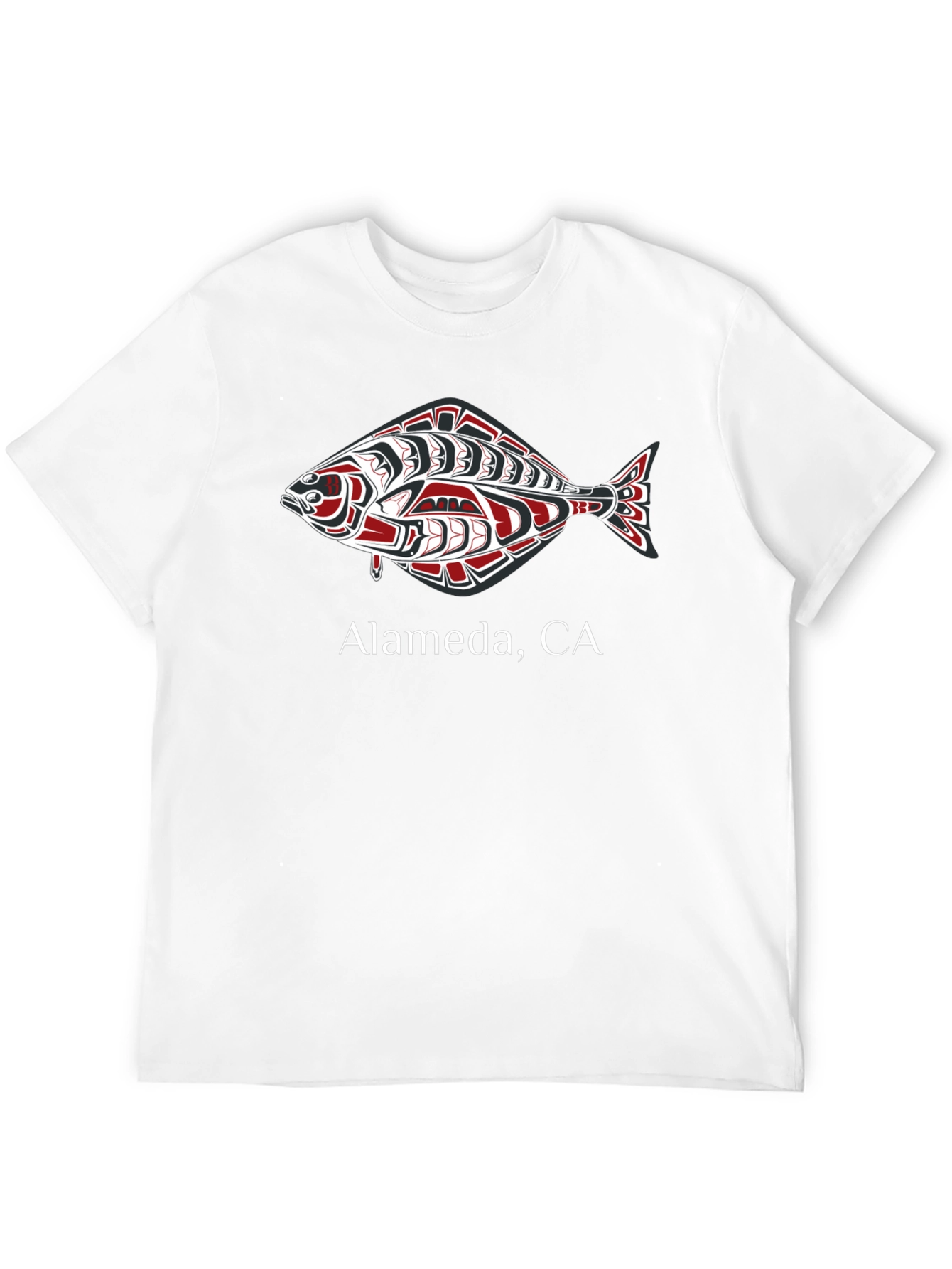 Alameda CA Fish Graphic Black T-Shirt