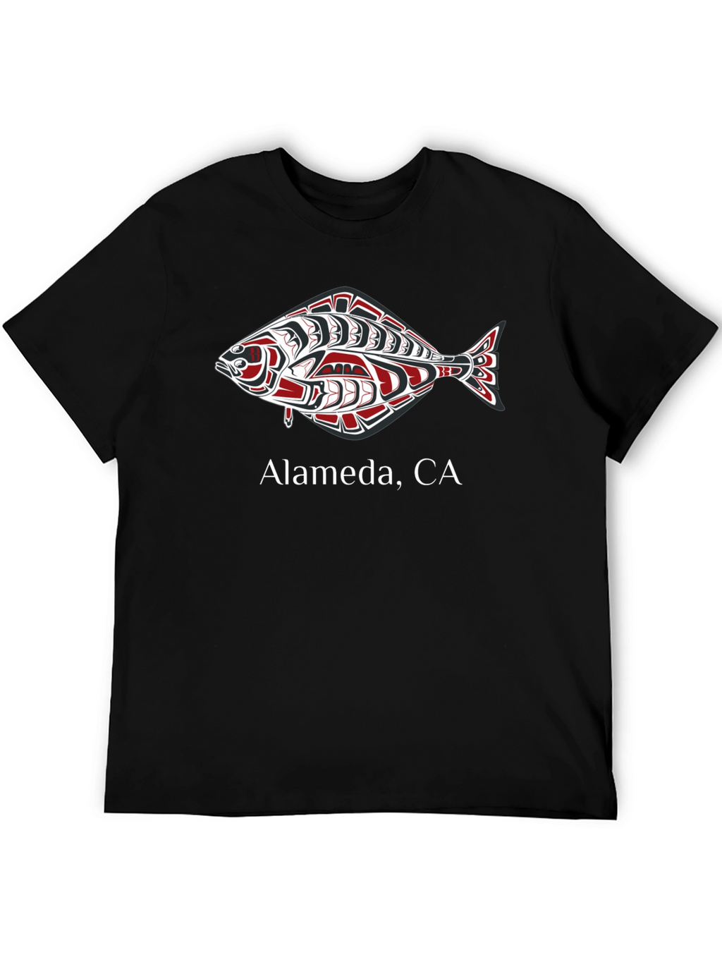 Alameda CA Fish Graphic Black T-Shirt