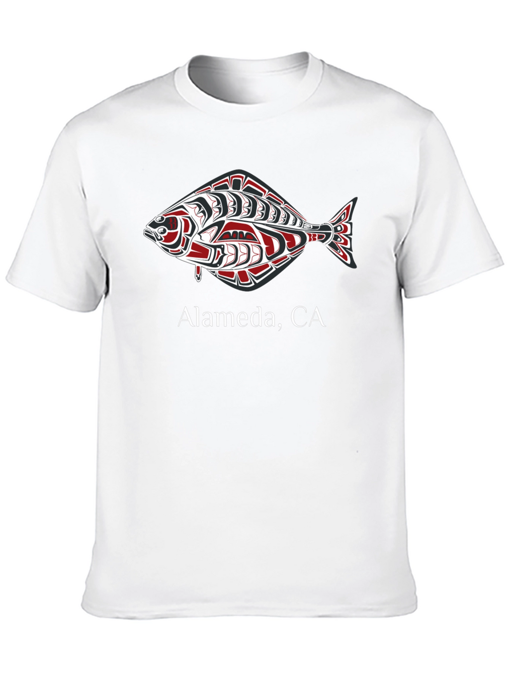 Alameda CA Fish Graphic Black T-Shirt