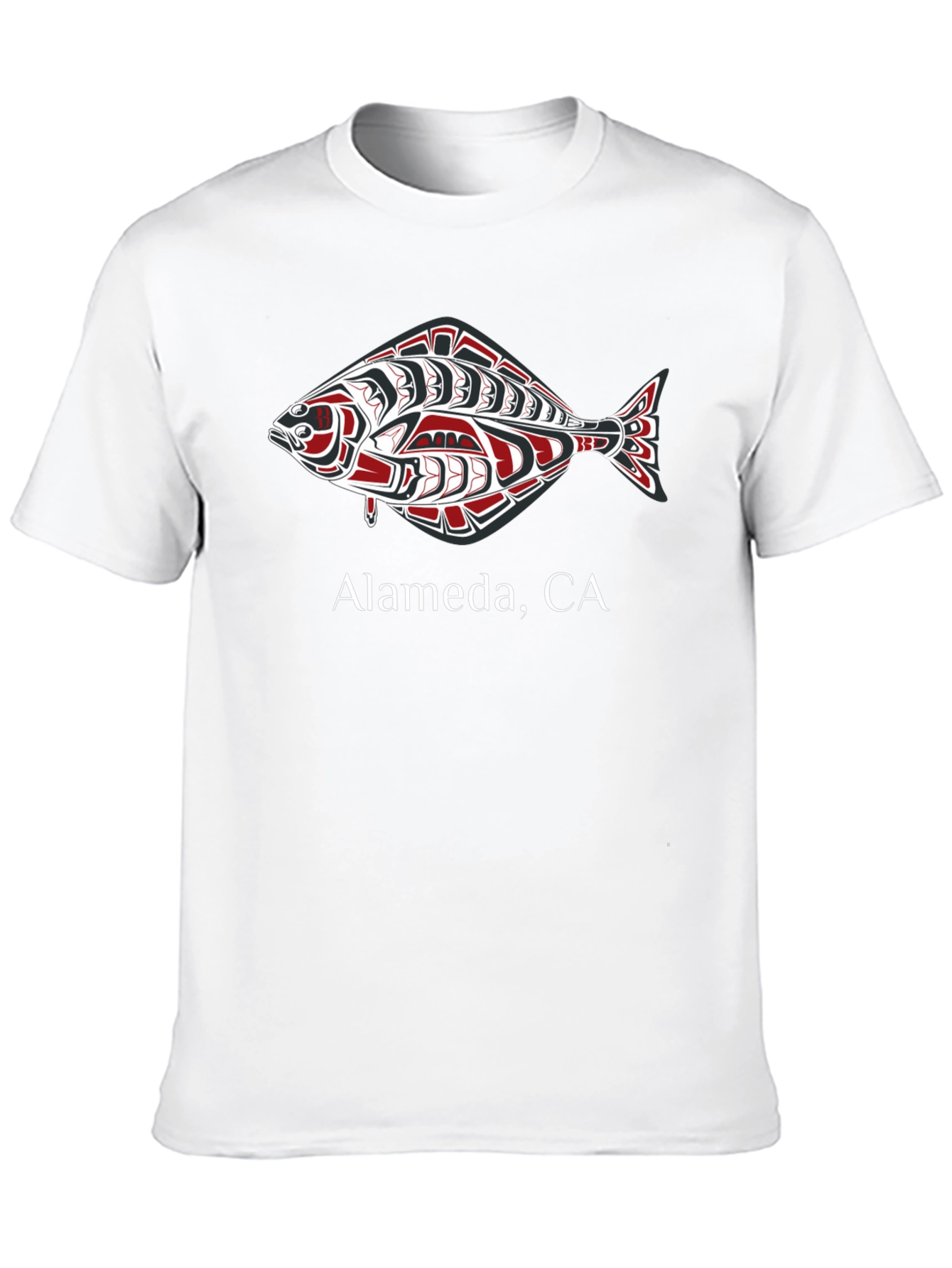 Alameda CA Fish Graphic Black T-Shirt