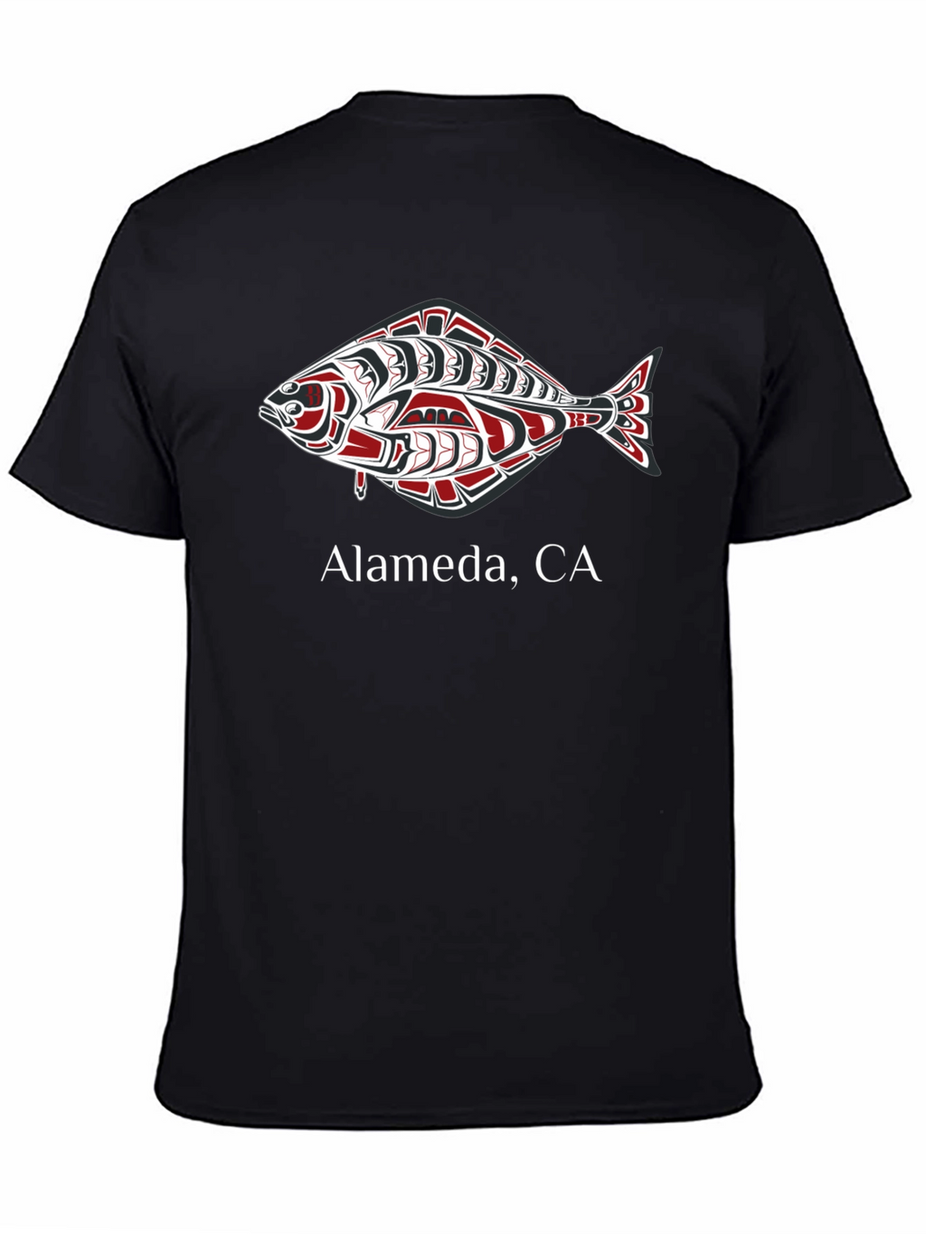 Alameda CA Fish Graphic Black T-Shirt