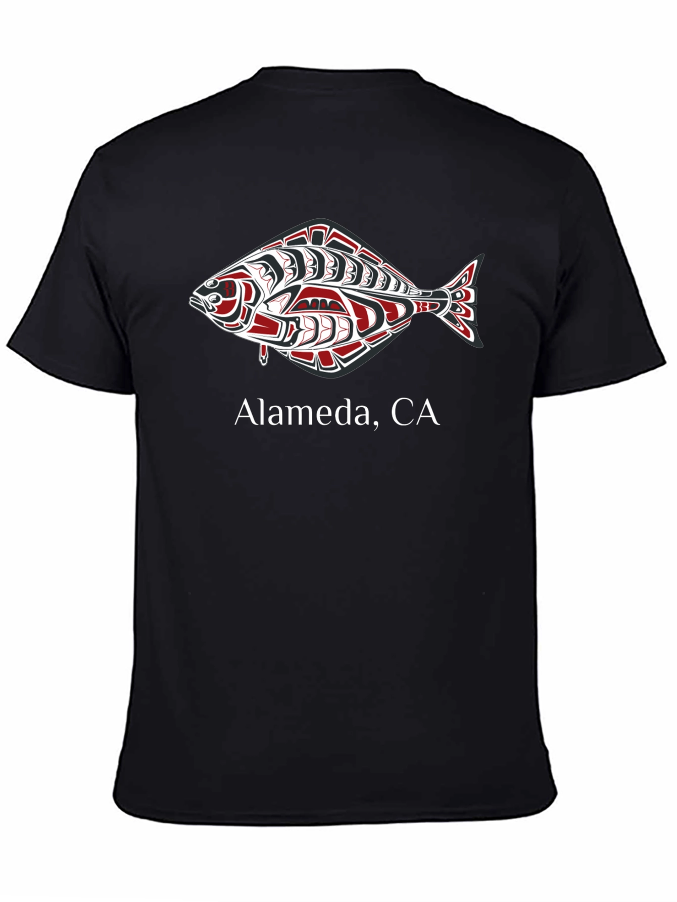 Alameda CA Fish Graphic Black T-Shirt