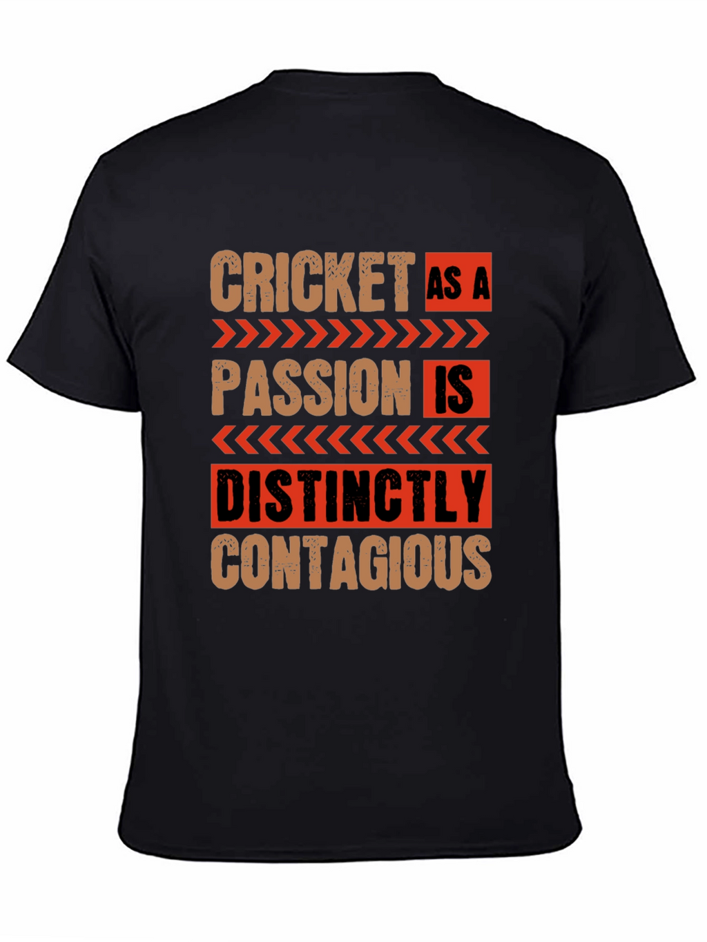 Cricket As A Passion Black Graphic T-Shirt