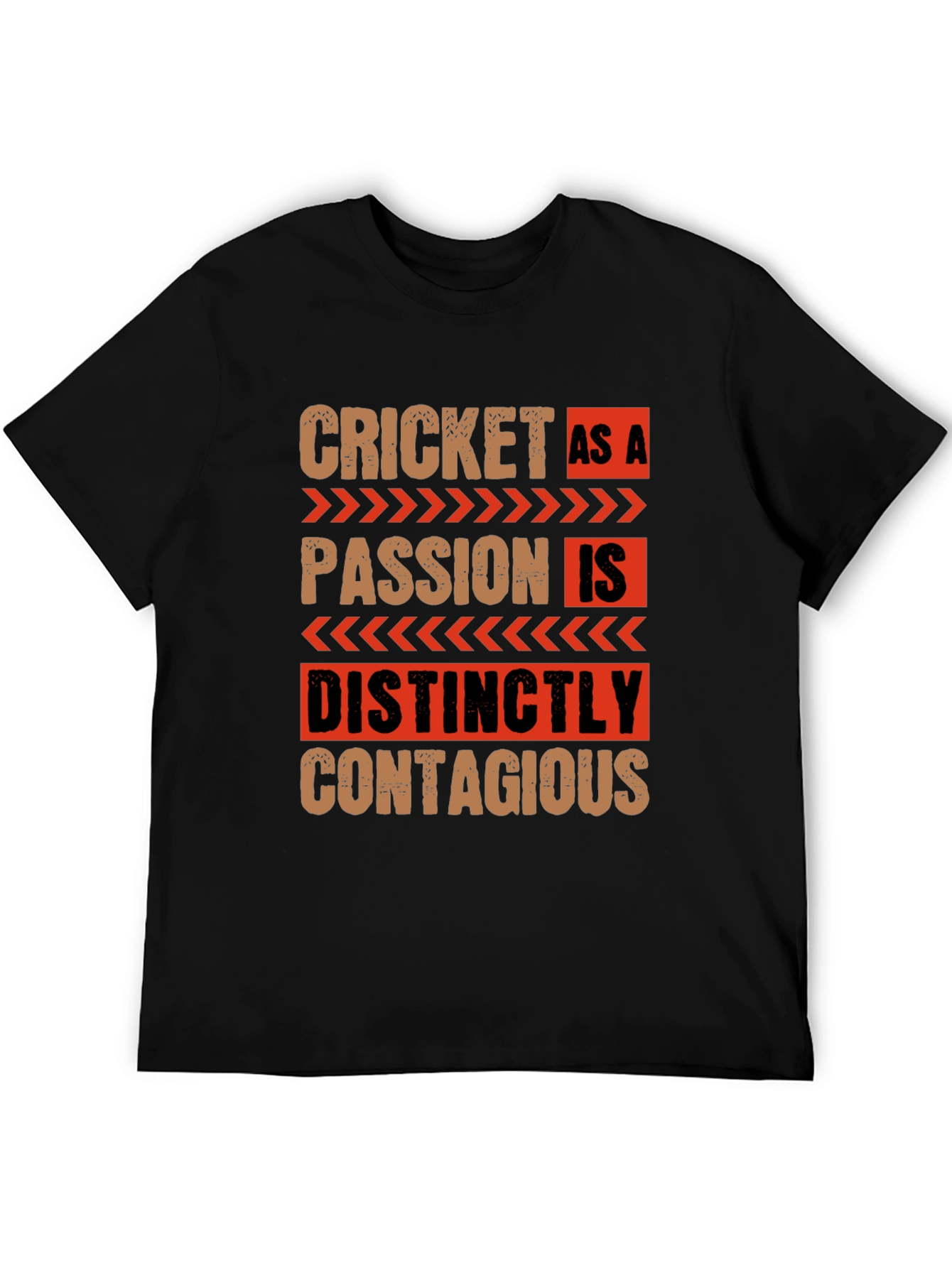 Cricket As A Passion Black Graphic T-Shirt