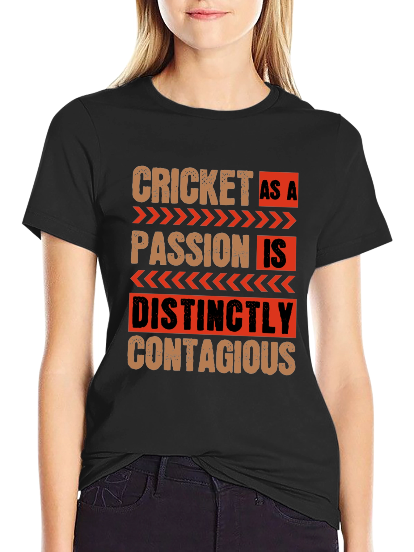 Cricket As A Passion Black Graphic T-Shirt