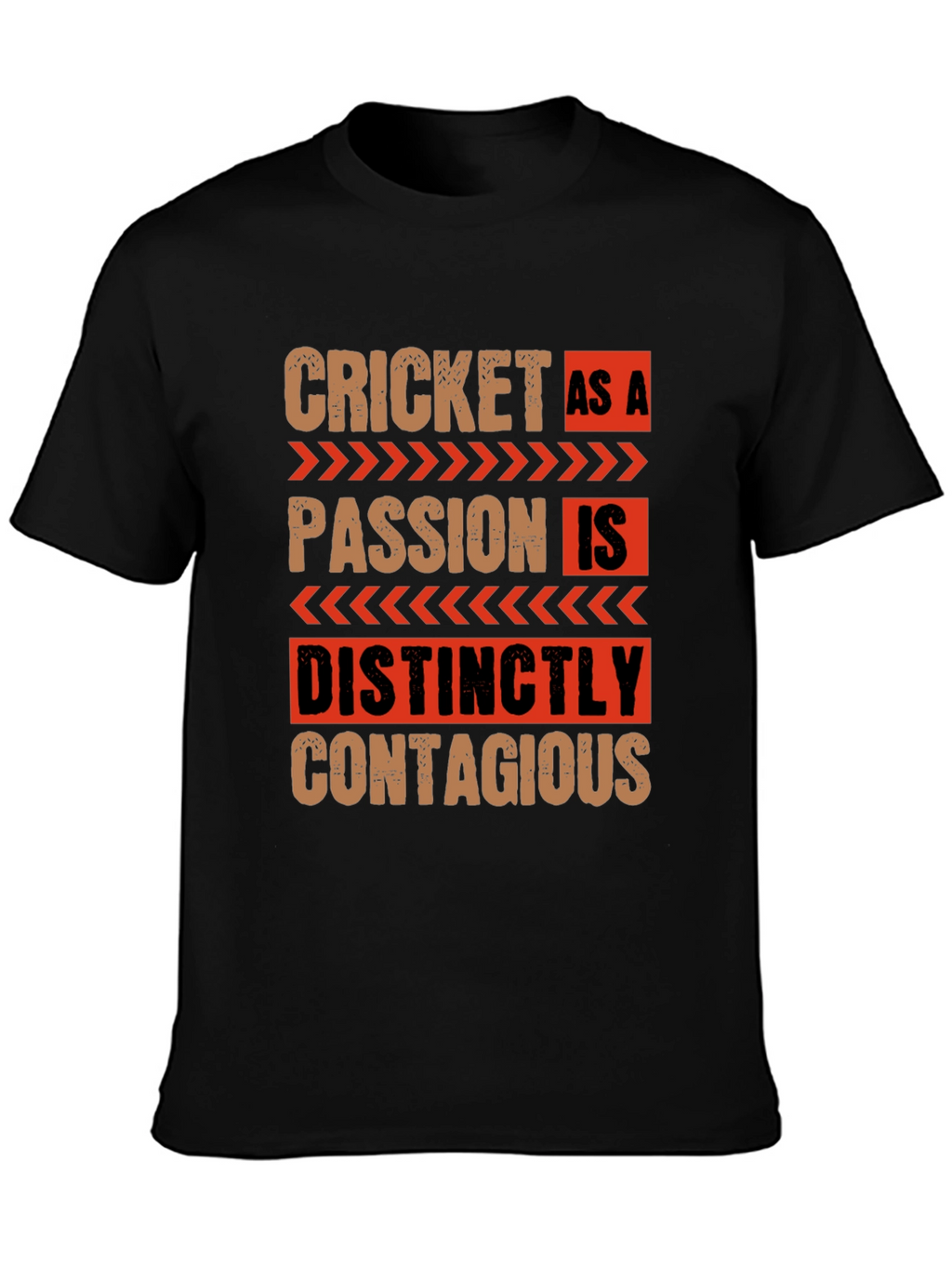 Cricket As A Passion Black Graphic T-Shirt