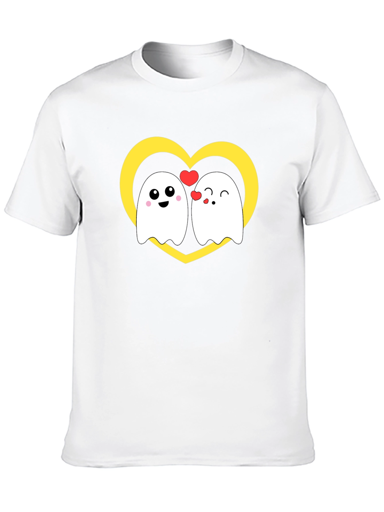 Cute Ghost Love T-Shirt - Heart Graphic Tee
