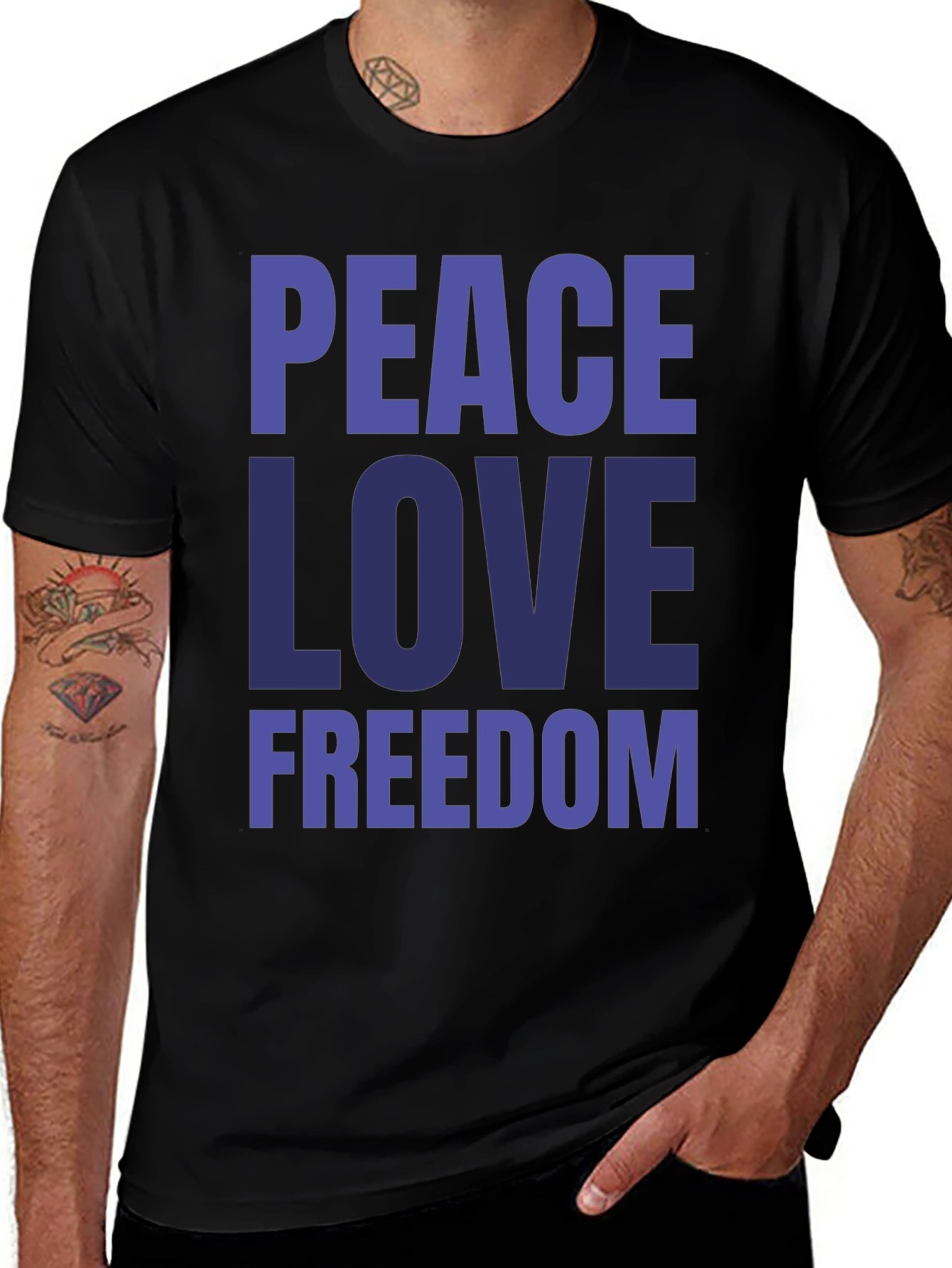Peace Love Freedom Graphic Tee - Stylish Comfort