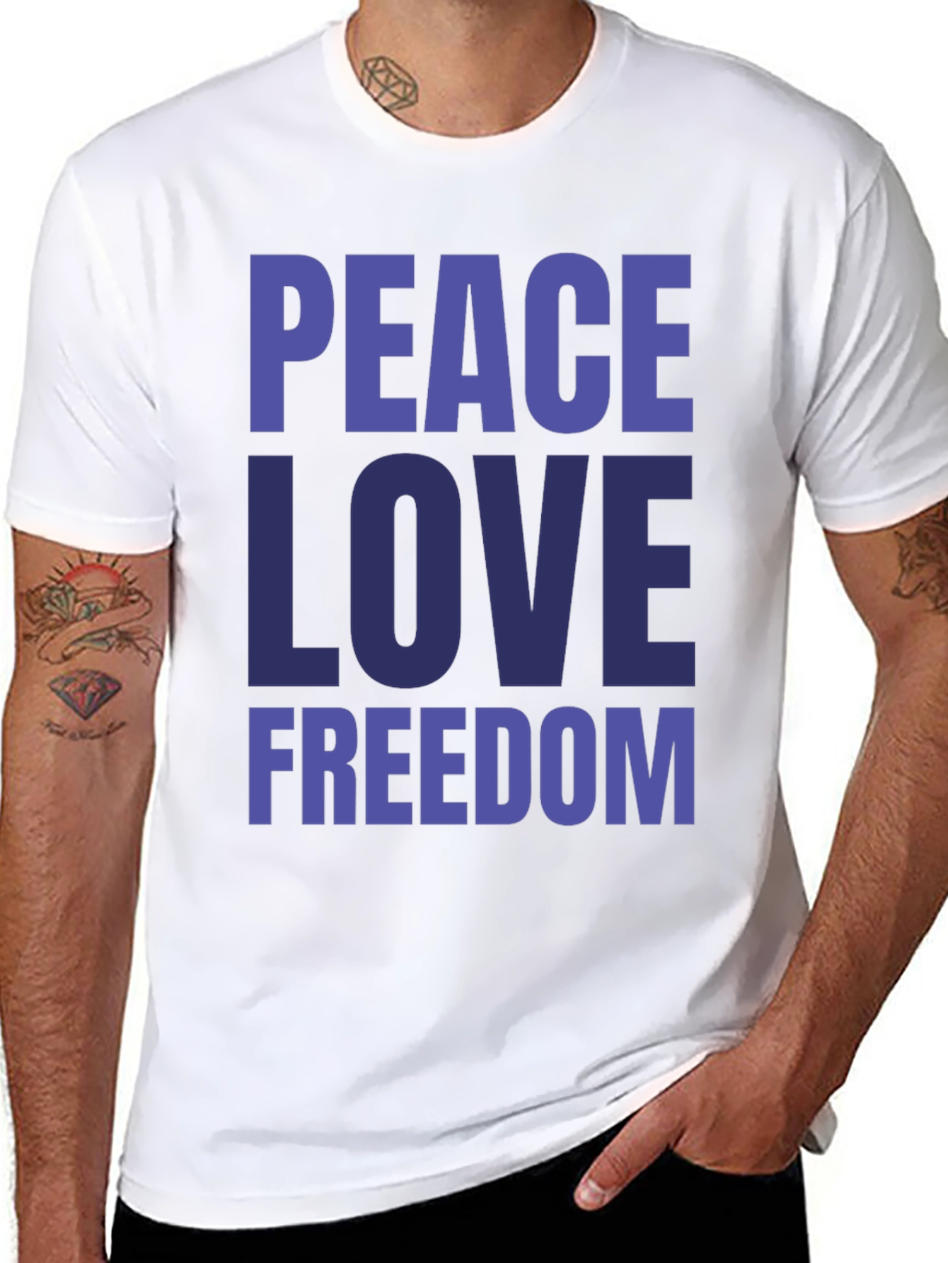 Peace Love Freedom Graphic Tee - Stylish Comfort