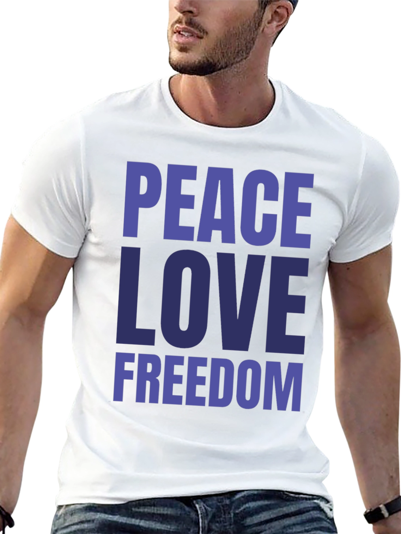 Peace Love Freedom Graphic Tee - Stylish Comfort