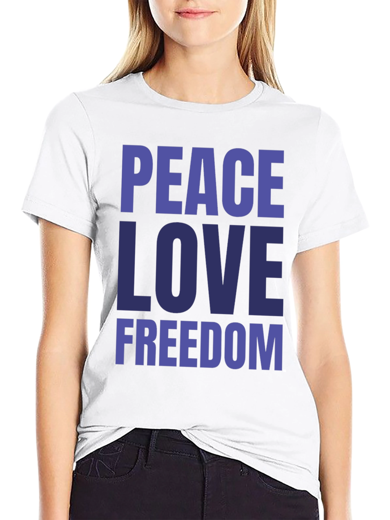 Peace Love Freedom Graphic Tee - Stylish Comfort