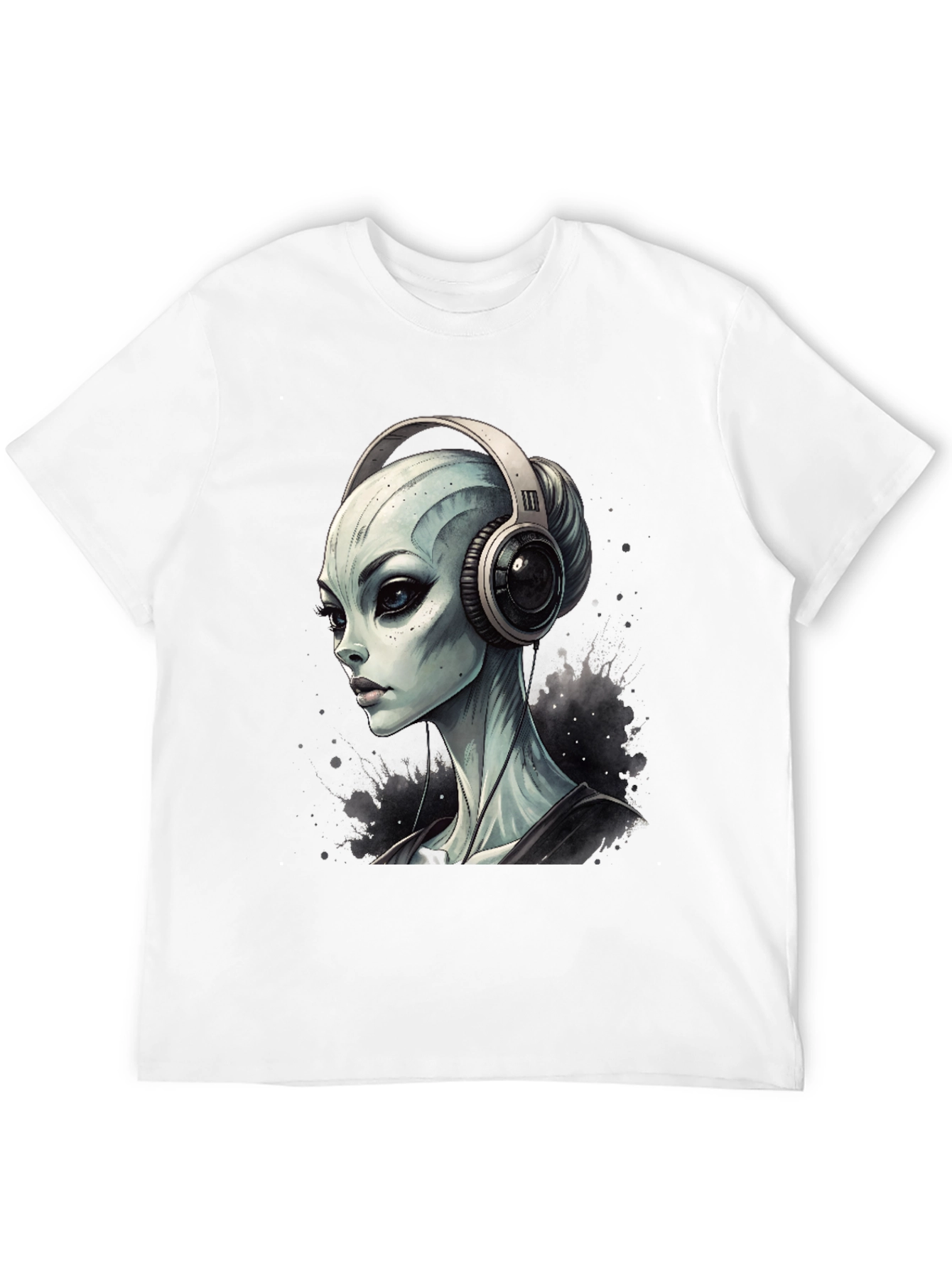 Alien DJ Black T-Shirt - Sci-Fi Music Lover Tee