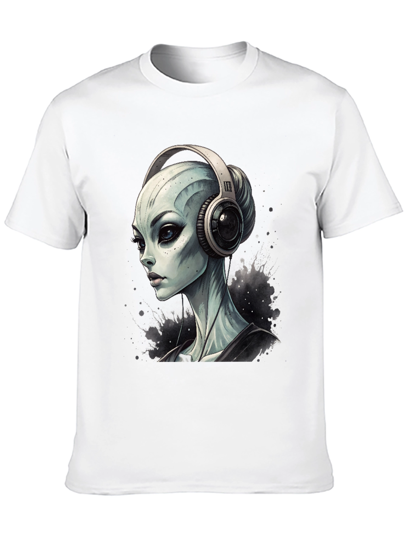 Alien DJ Black T-Shirt - Sci-Fi Music Lover Tee