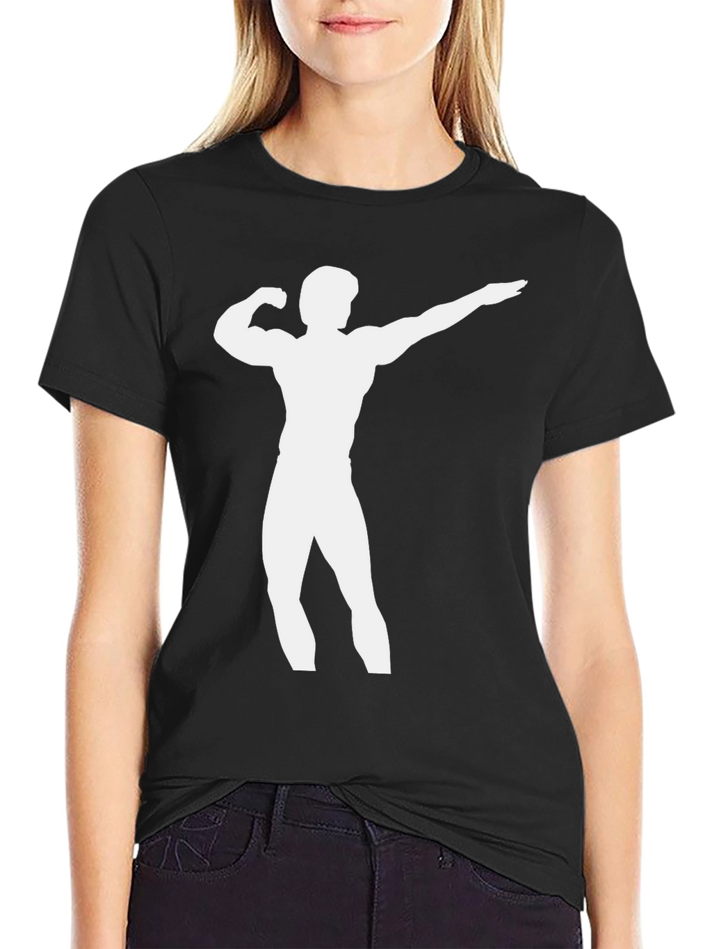 Bodybuilder Silhouette Black T-Shirt