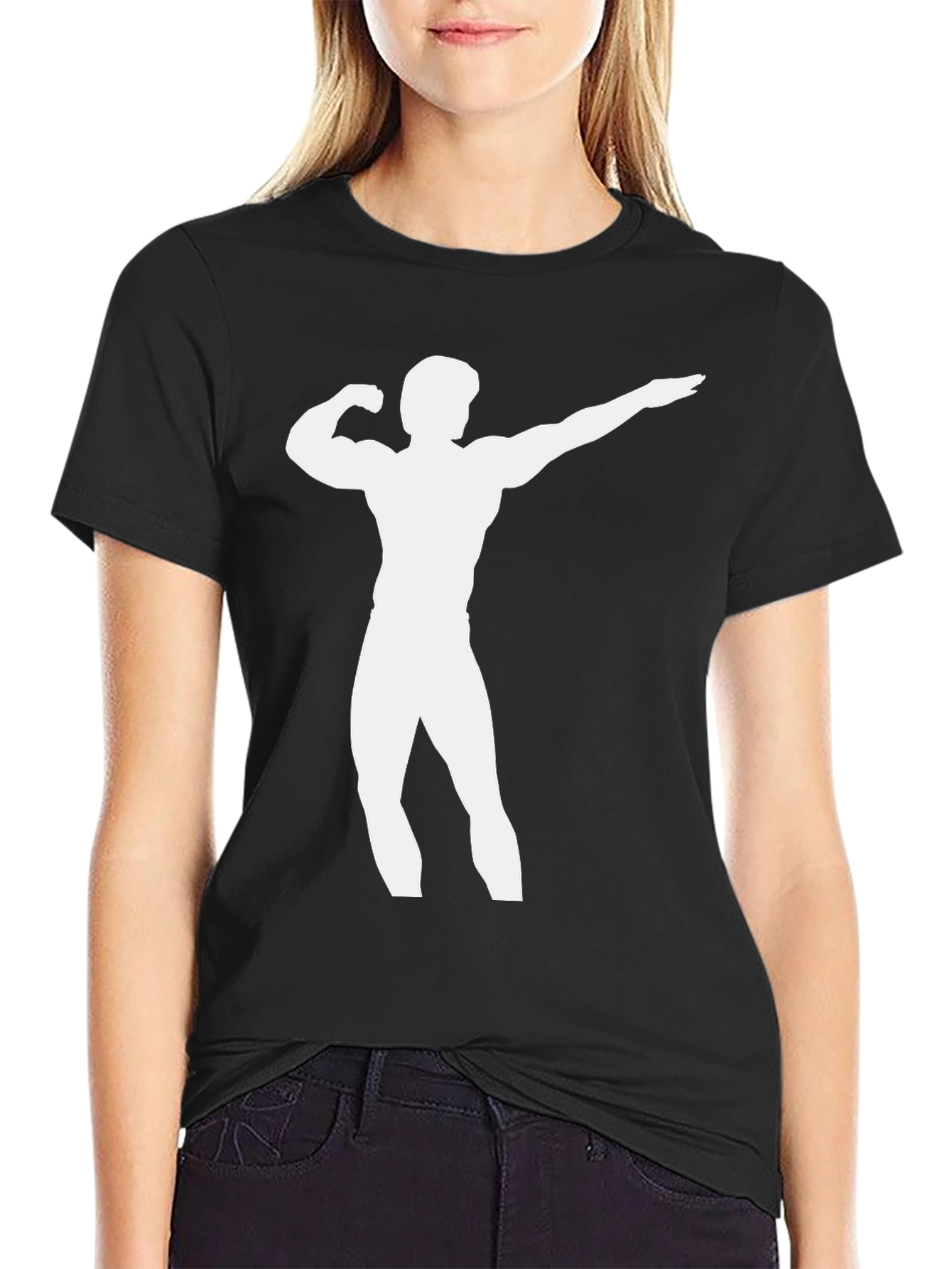 Bodybuilder Silhouette Black T-Shirt