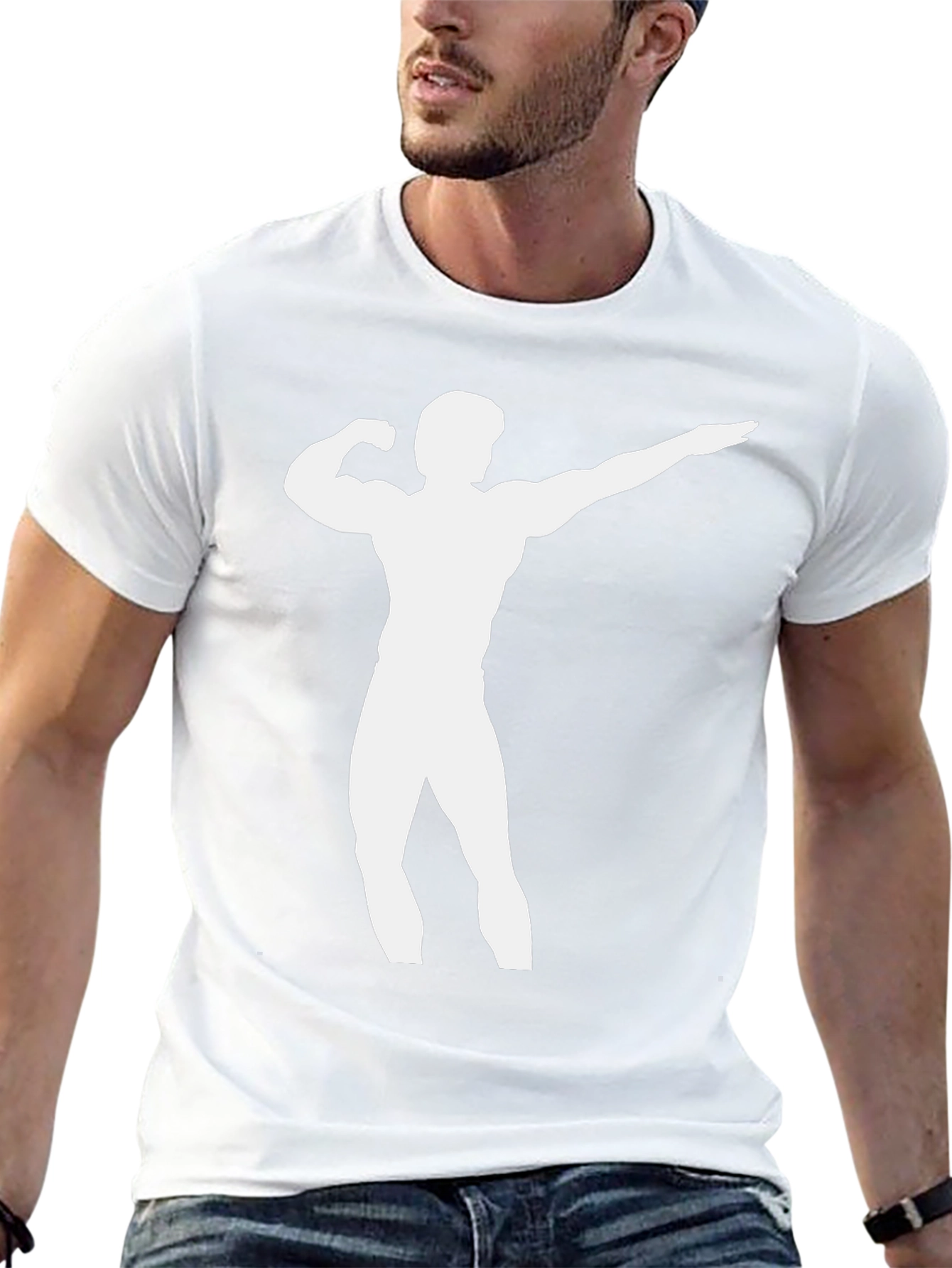 Bodybuilder Silhouette Black T-Shirt